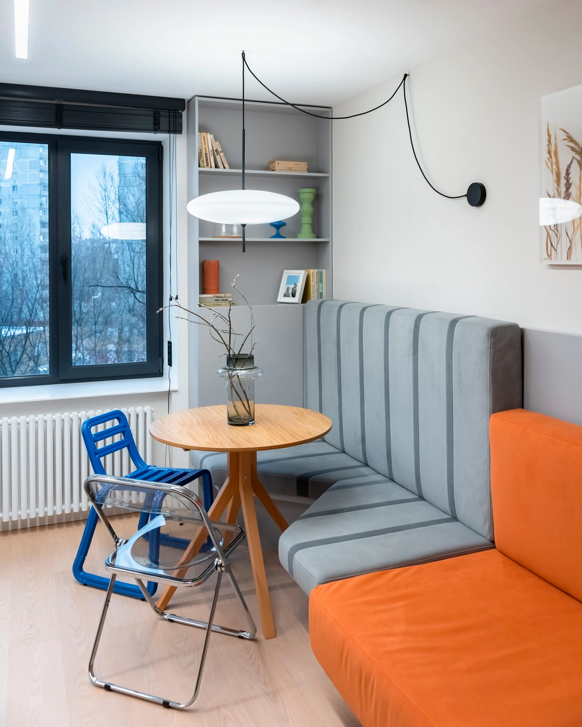 Стул Fold Smoke складной серый прозрачный пластик