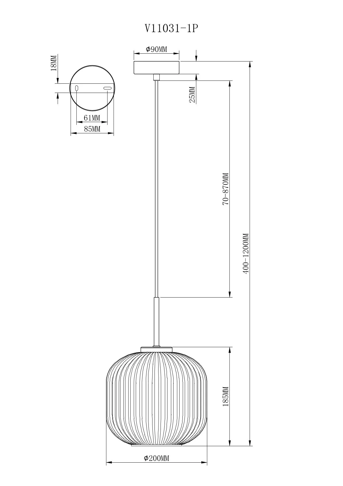 Светильник подвесной Moderli V11031-1P Ivory