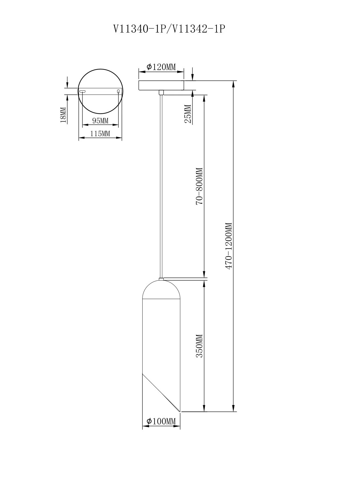 Светильник подвесной Moderli V11342-1P Tube