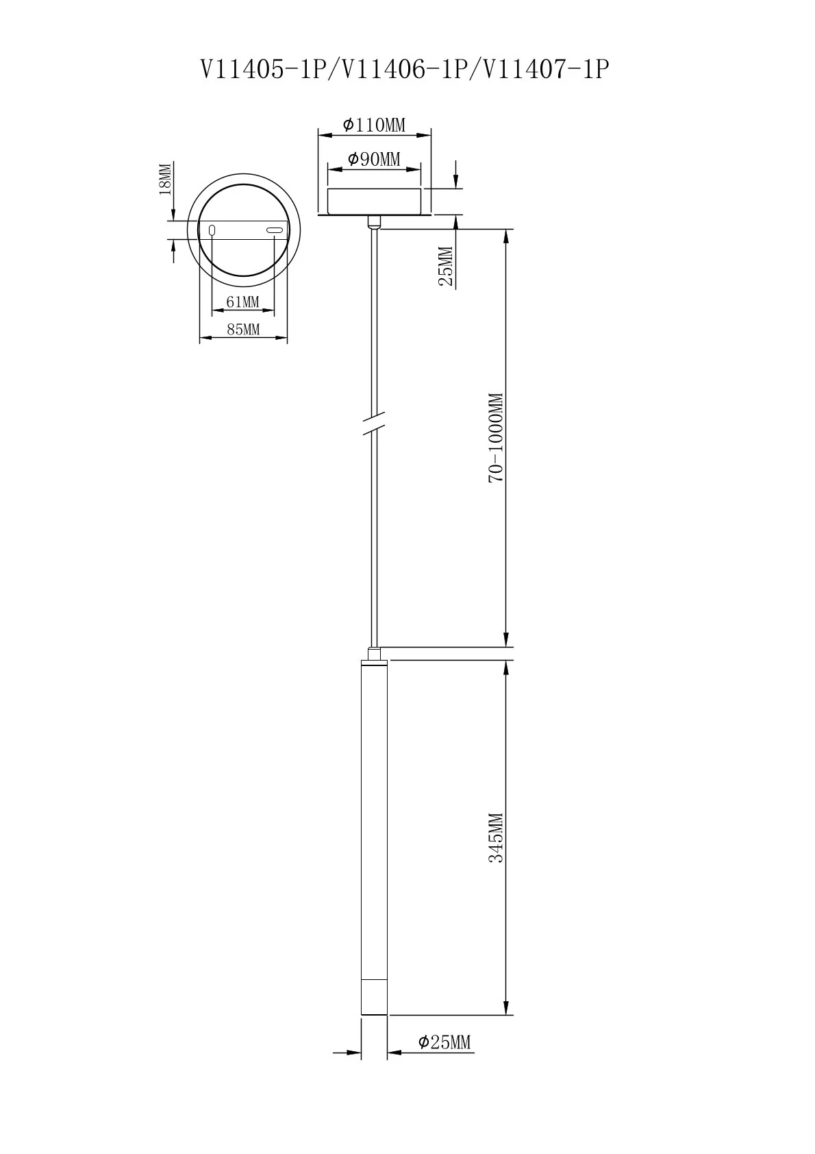 Светильник подвесной Moderli V11405-1P Stick