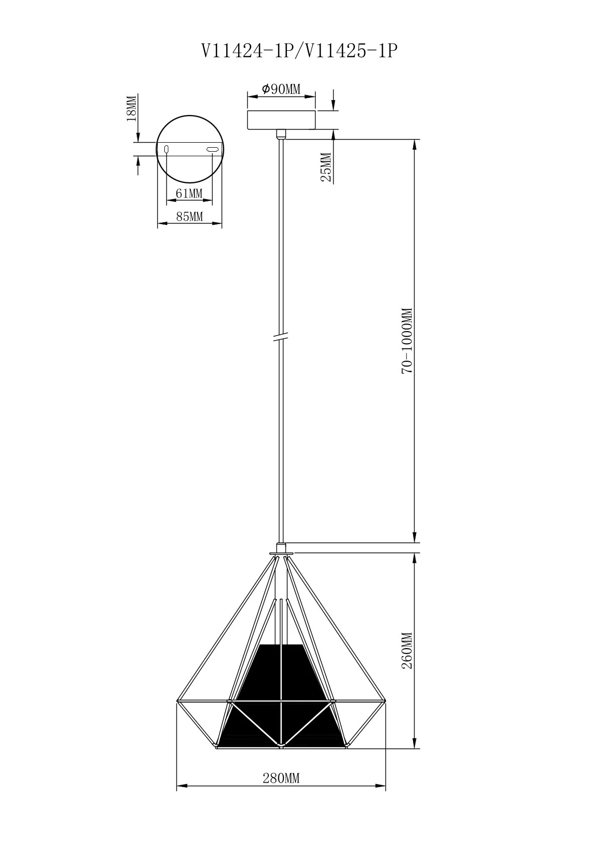 Светильник подвесной Moderli V11424-1P Lia