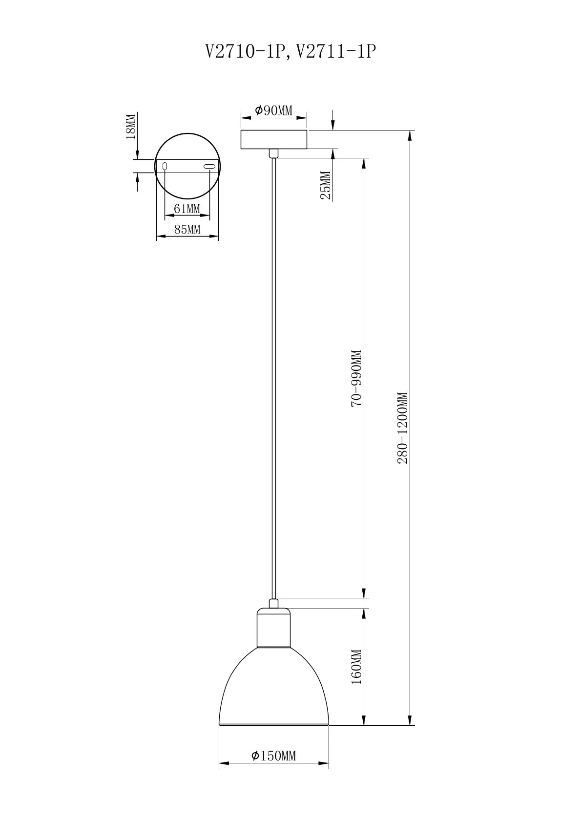 Подвесной светильник Moderli V2711-1P Irina