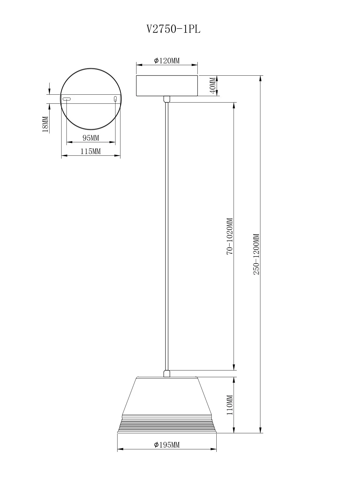 Подвесной светильник Moderli V2750-1PL Hammilton