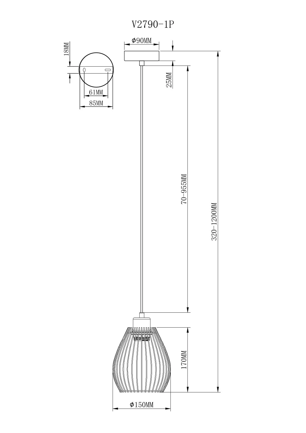 Подвесной светильник Moderli V2790-1P Diego