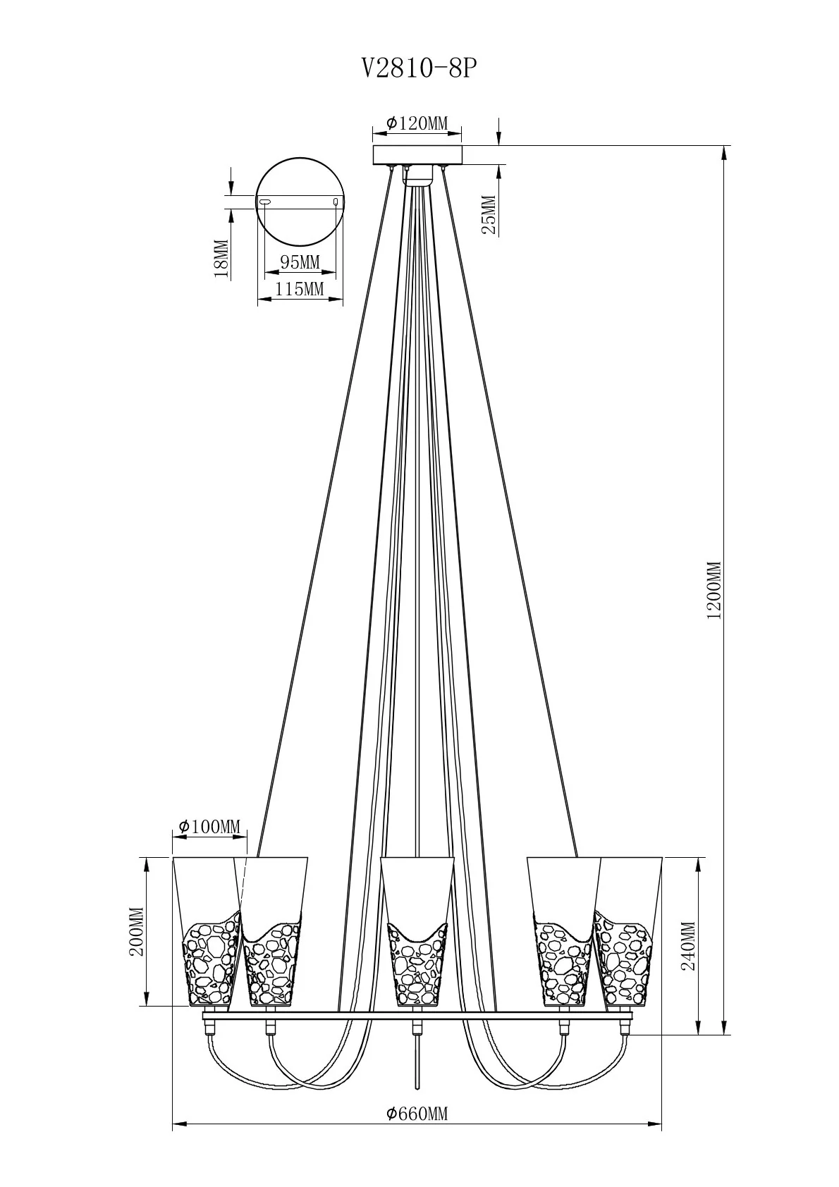 Люстра подвесная Moderli V2810-8P Valeria