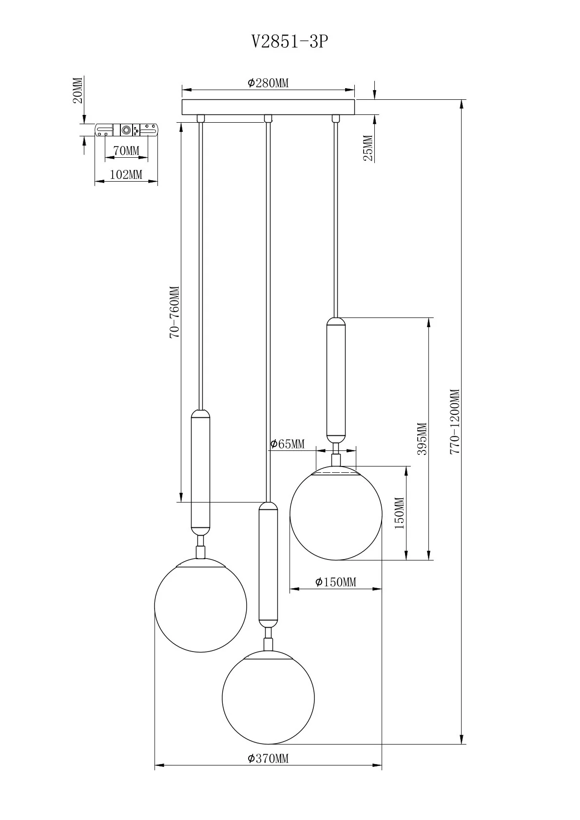 Подвесной светильник Moderli V2851-3P Host