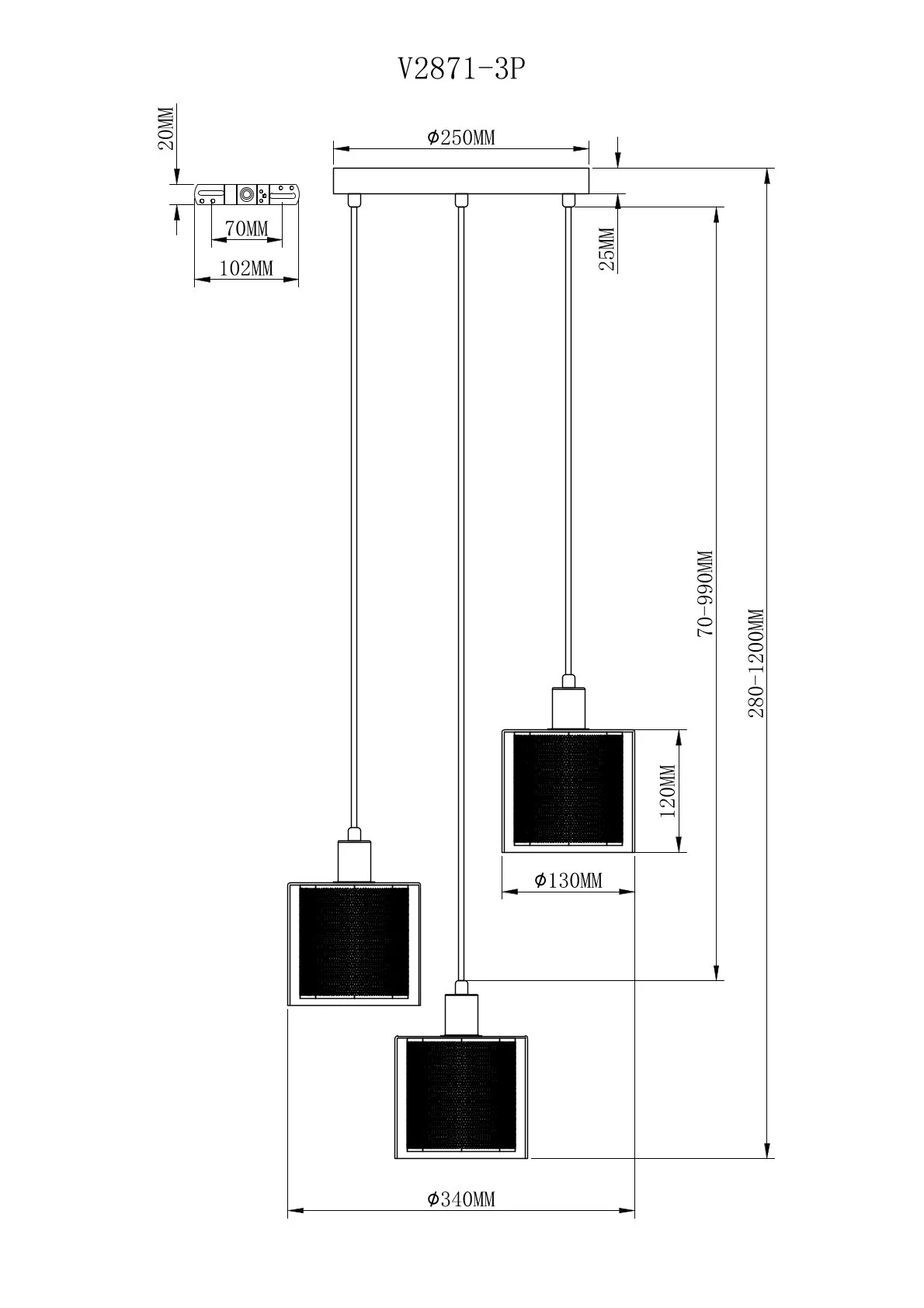 Подвесной светильник Moderli V2871-3P Brizzi