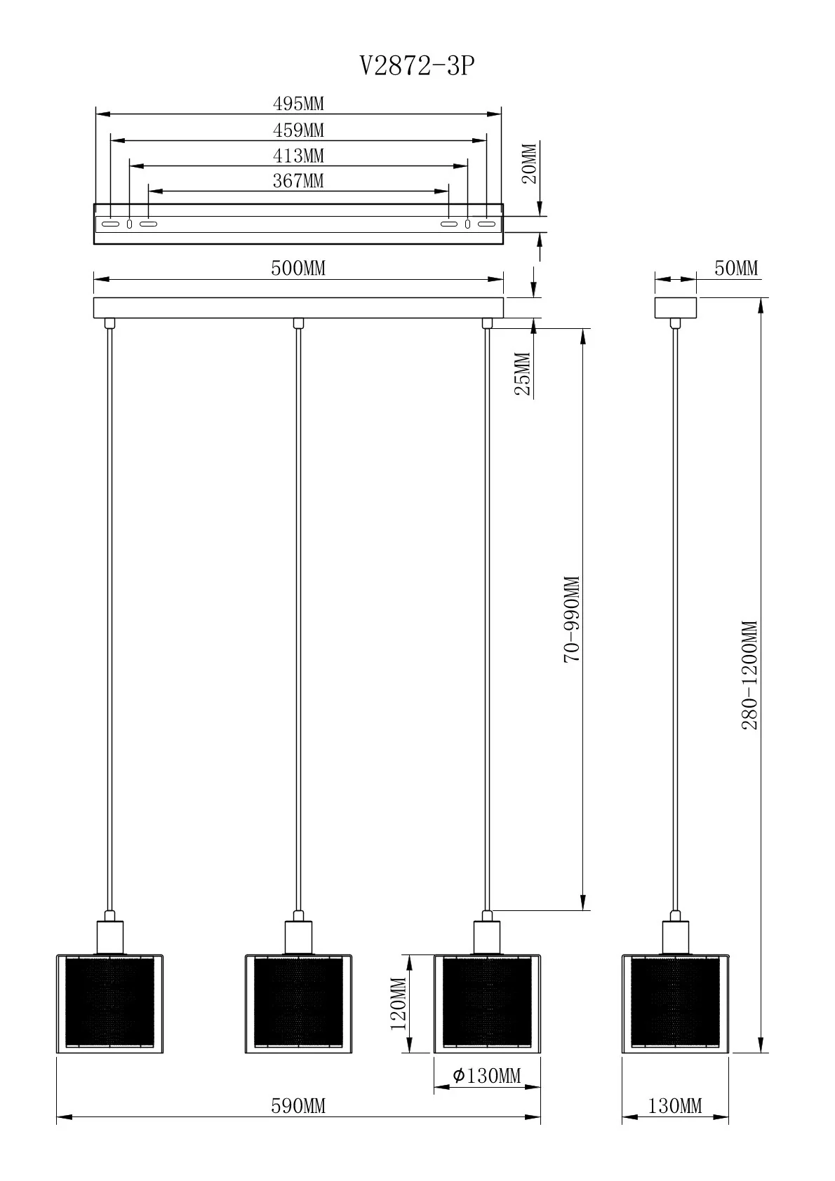 Подвесной светильник Moderli V2872-3P Brizzi