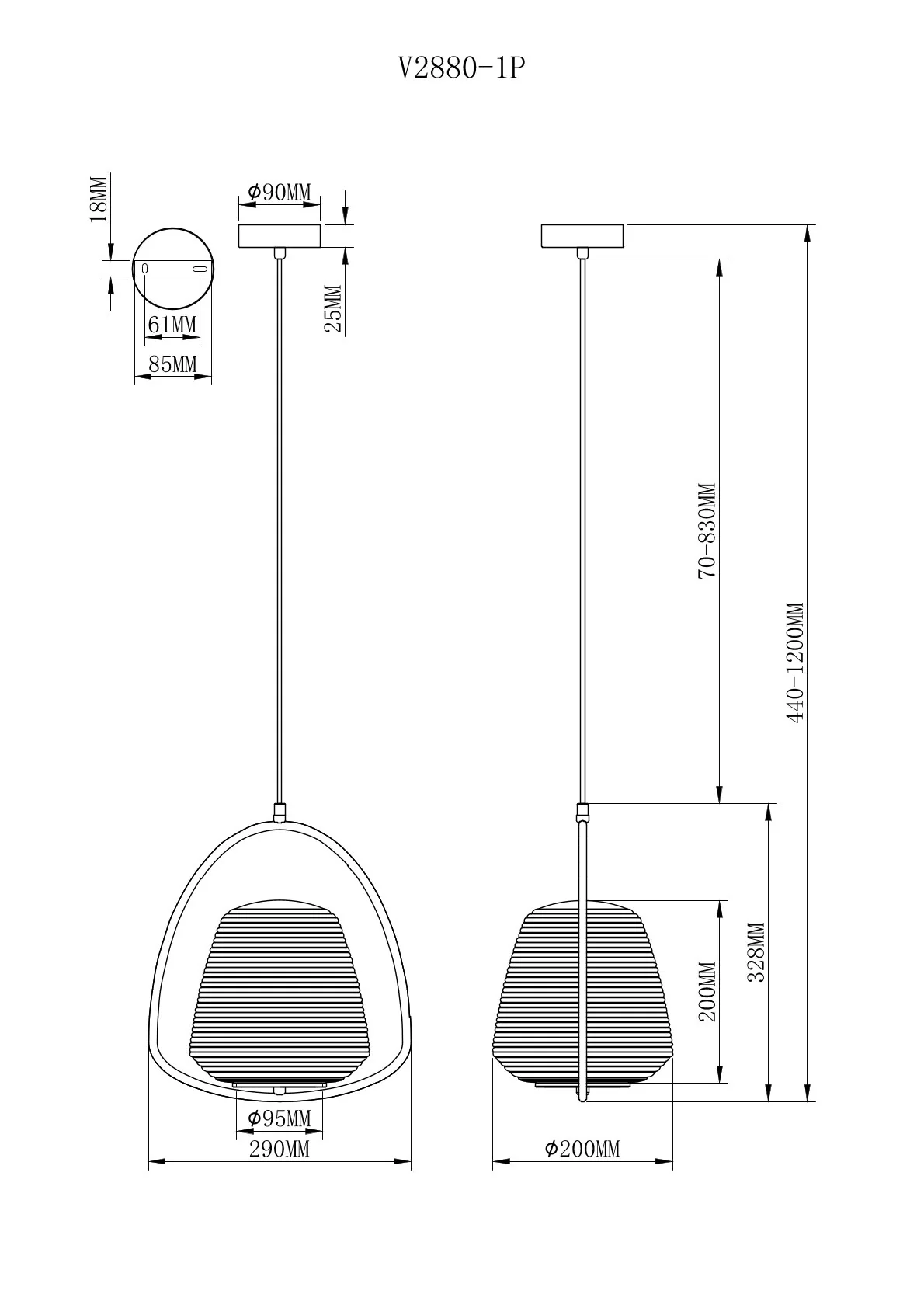 Подвесной светильник Moderli V2880-1P Julia
