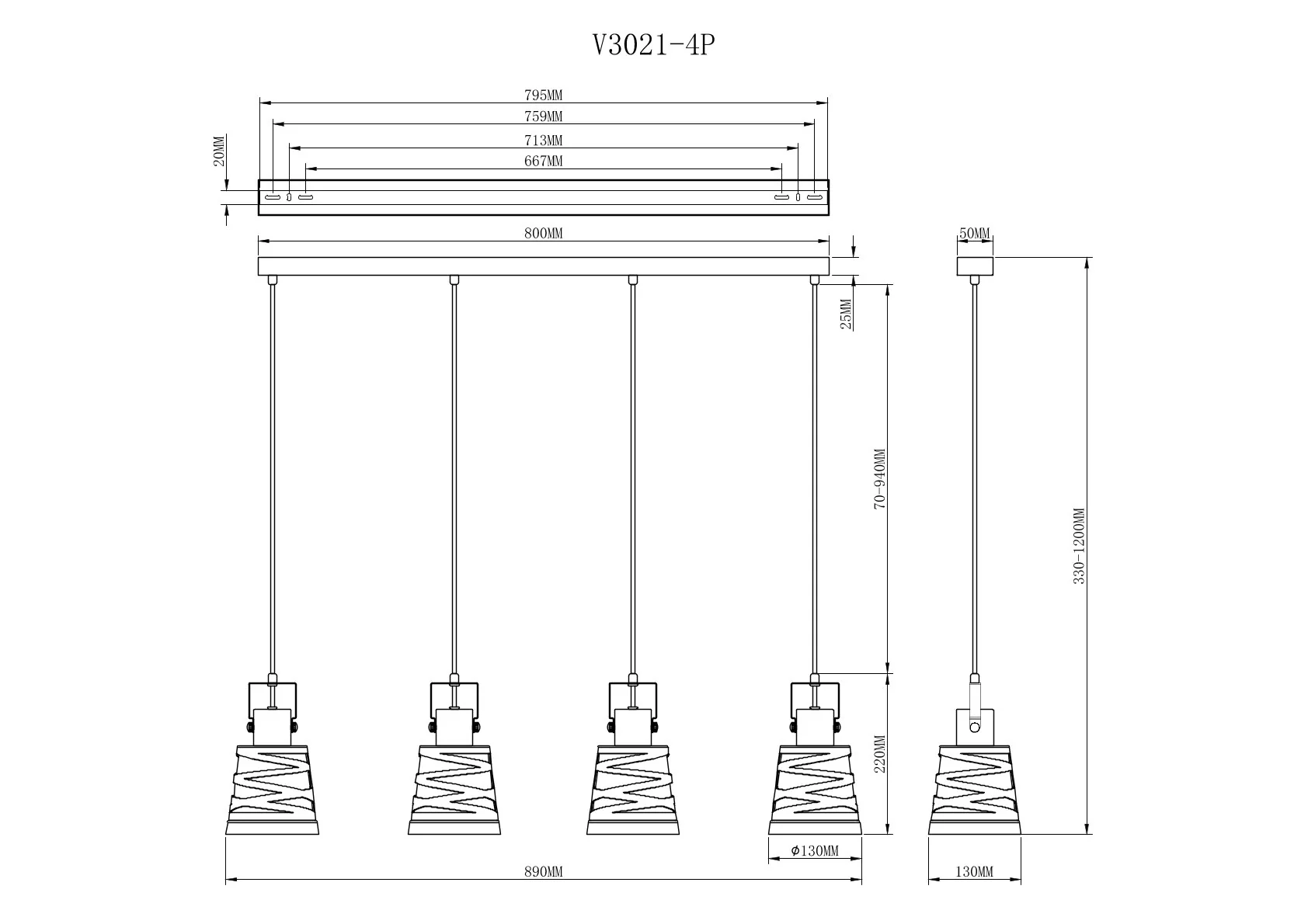 Подвесной светильник Moderli V3021-4P Ekaterina