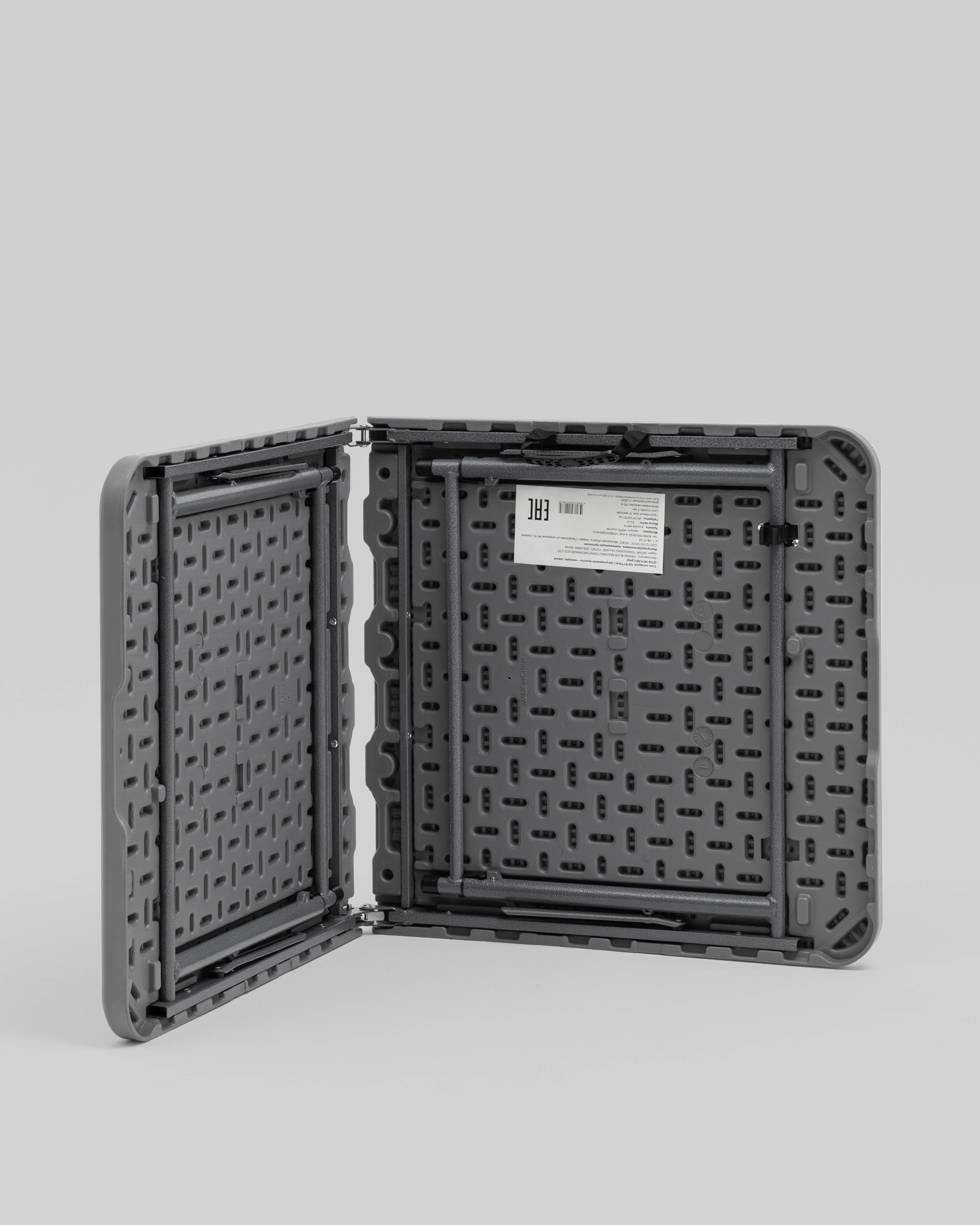 Стол-чемодан складной 122*61*74 см с регулировкой высоты серый