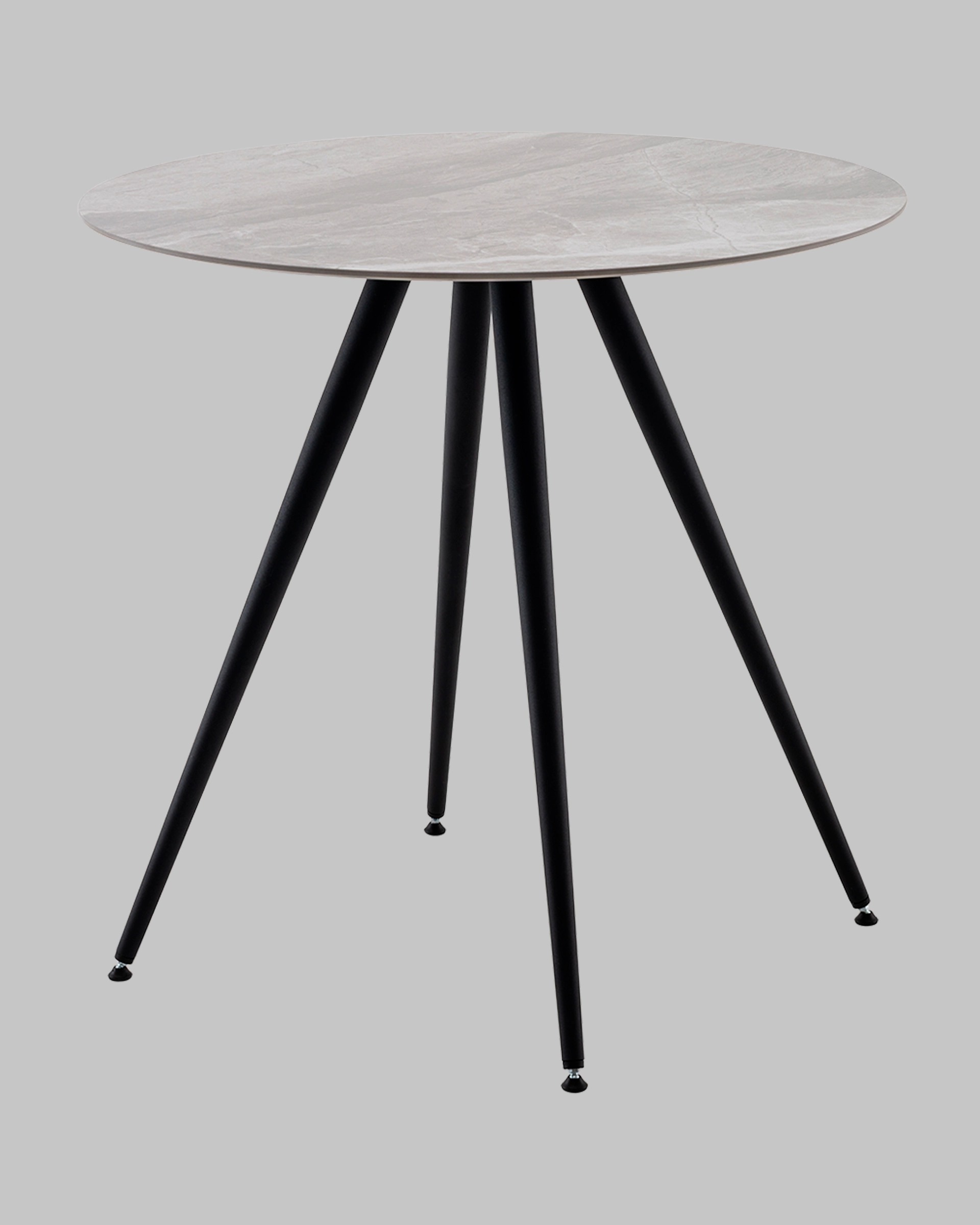 Стол Ники круглый столешница керамика Italian light grey 800