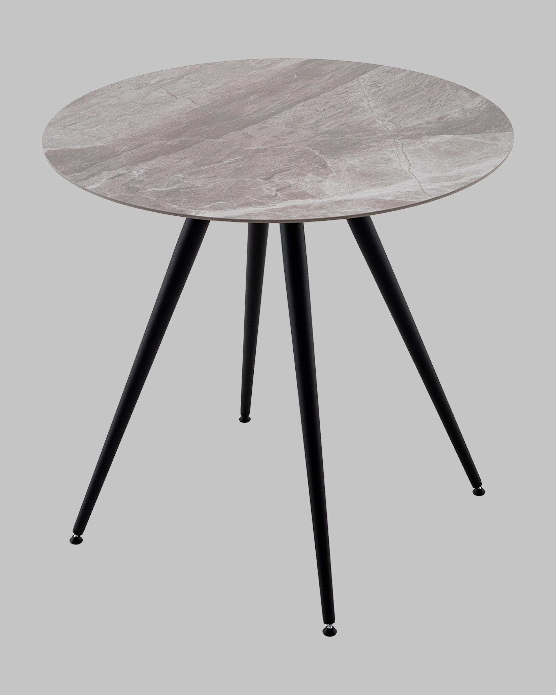 Стол Ники круглый столешница керамика Italian light grey 800