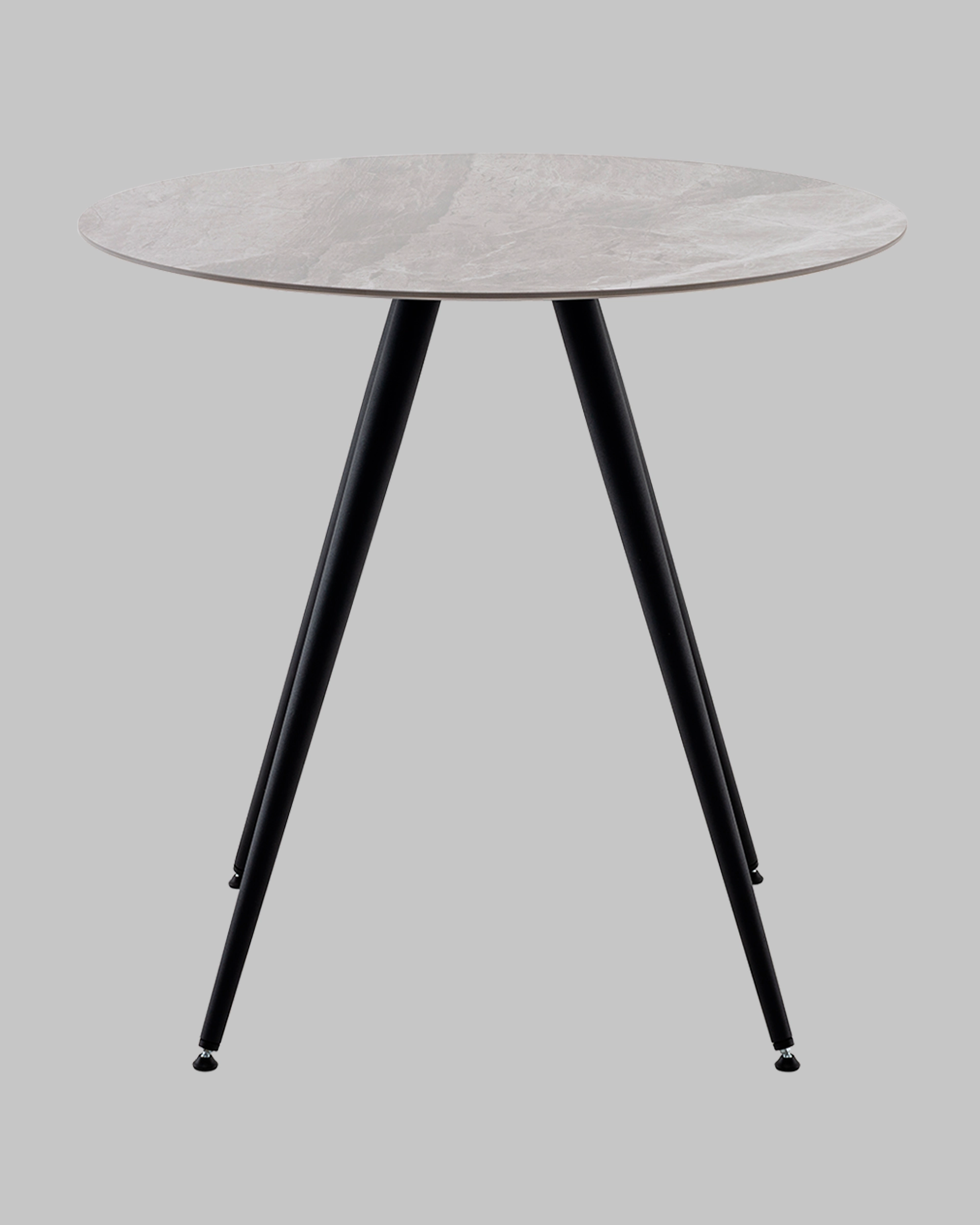 Стол Ники круглый столешница керамика Italian light grey 800