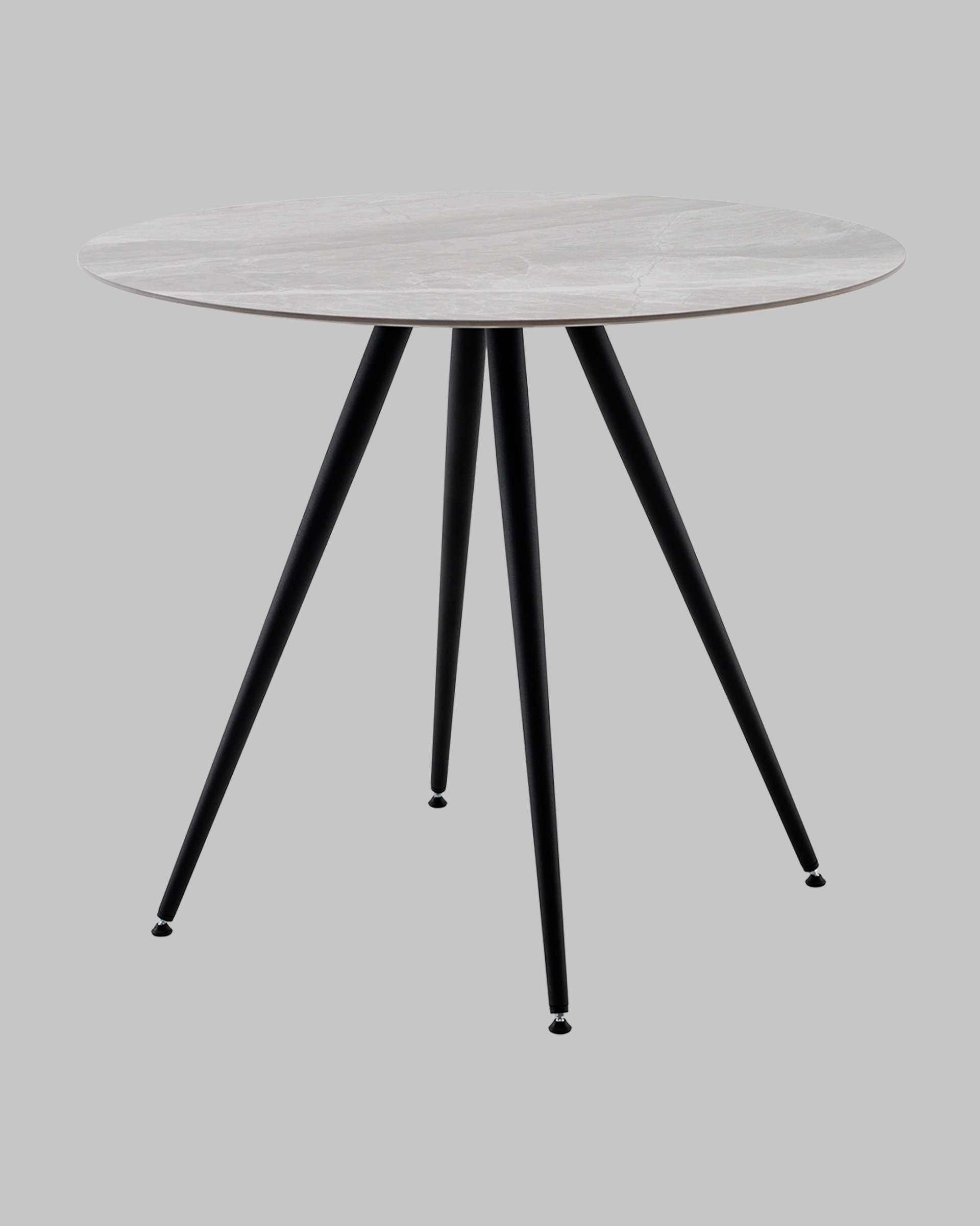 Стол Ники круглый столешница керамика Italian light grey 900