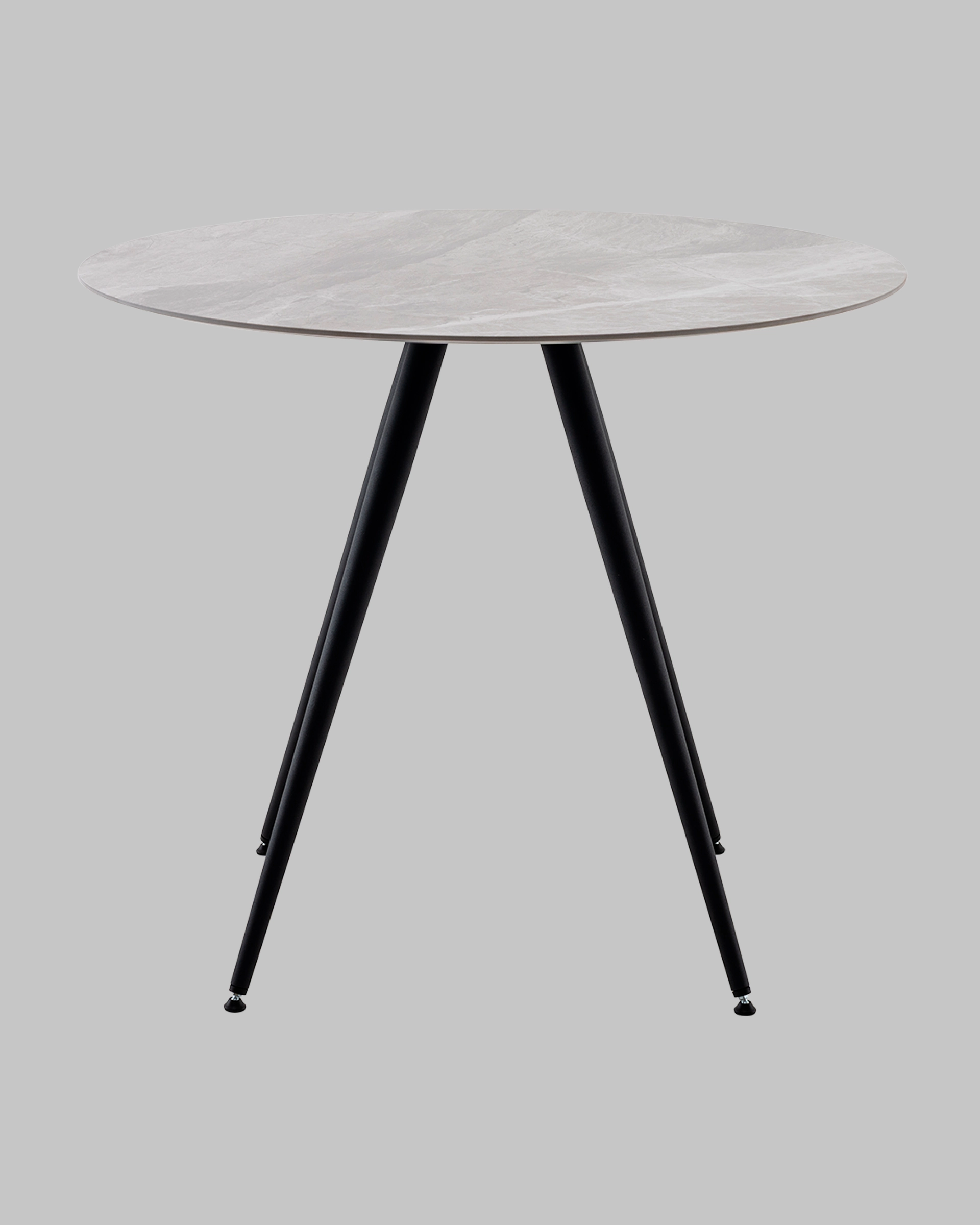 Стол Ники круглый столешница керамика Italian light grey 900
