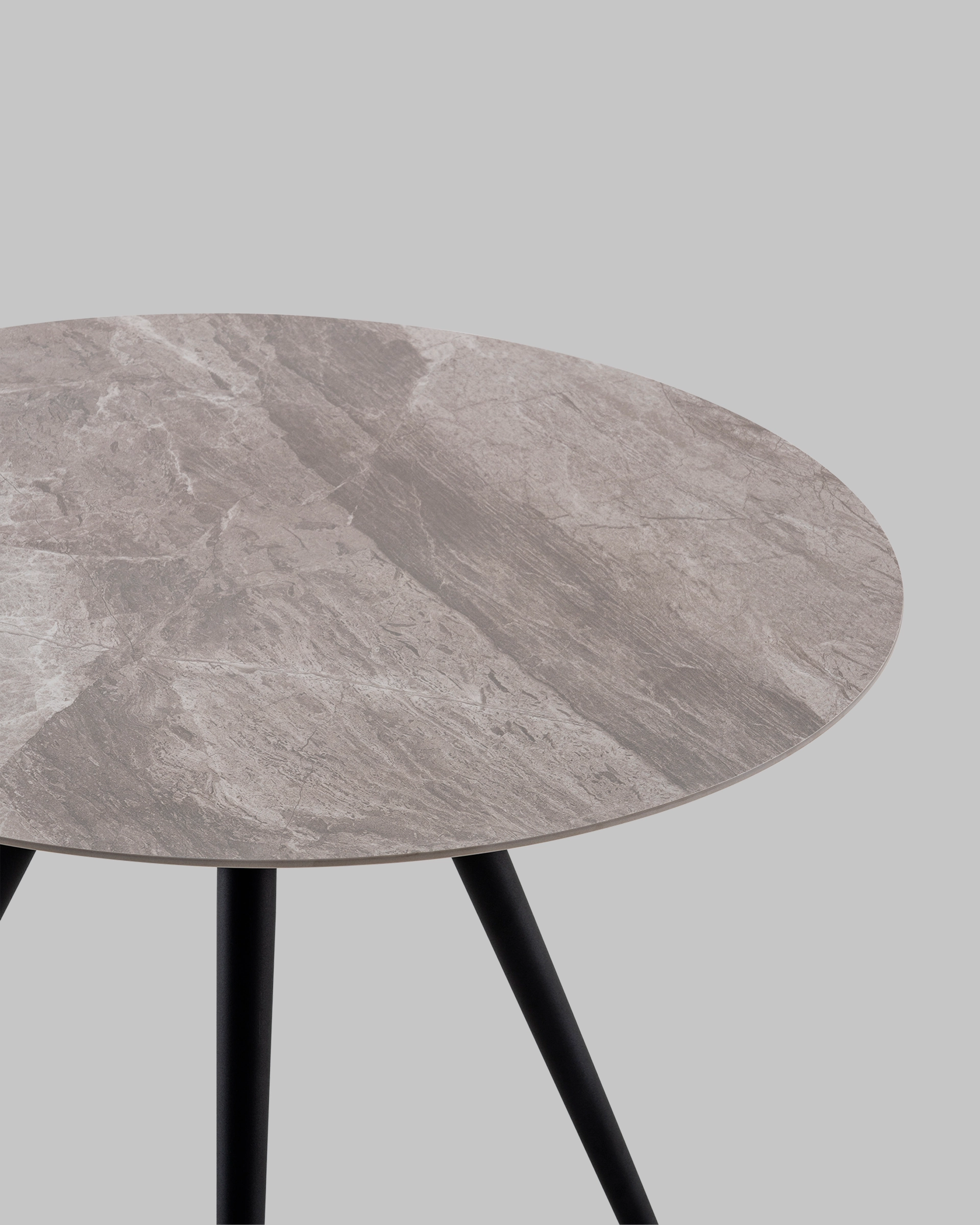Стол Ники круглый столешница керамика Italian light grey 900