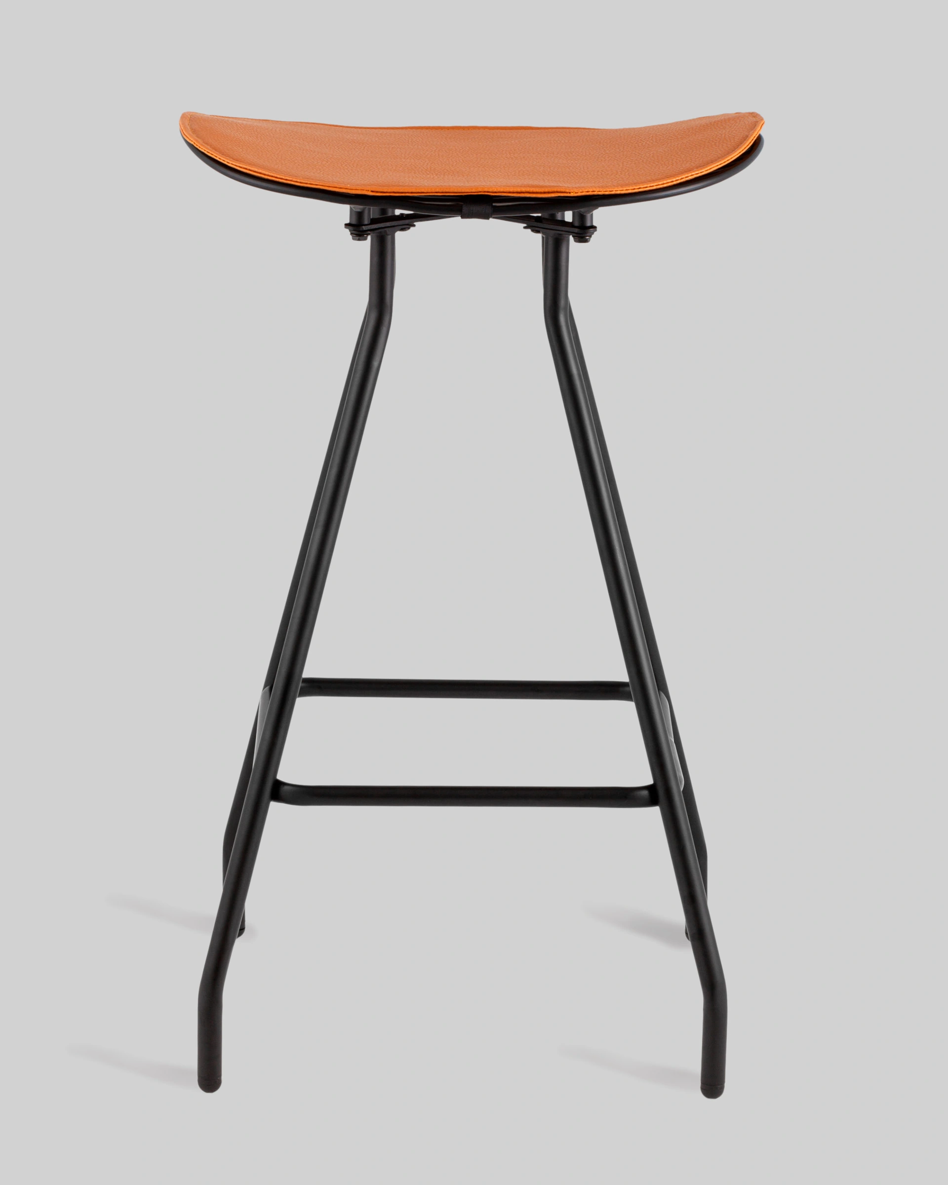 Стул полубарный Jerry черный с коричневой подушкой
