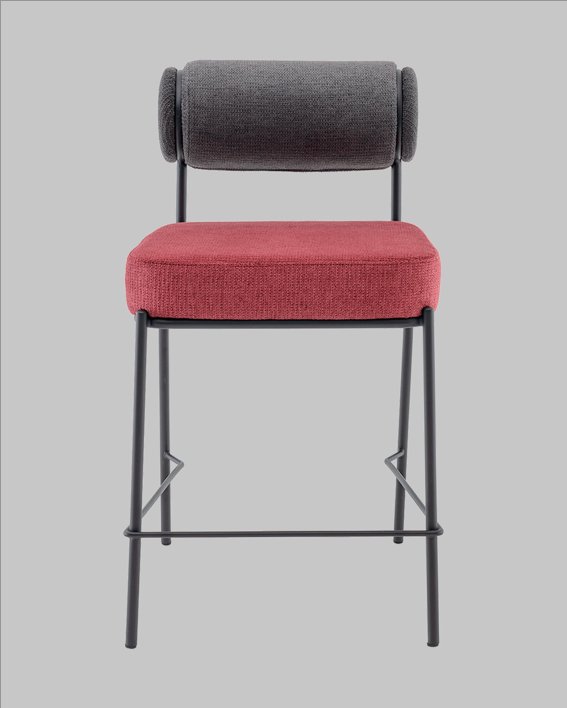 Стул полубарный Ponpoun тёмно-серый бордо 2 шт.