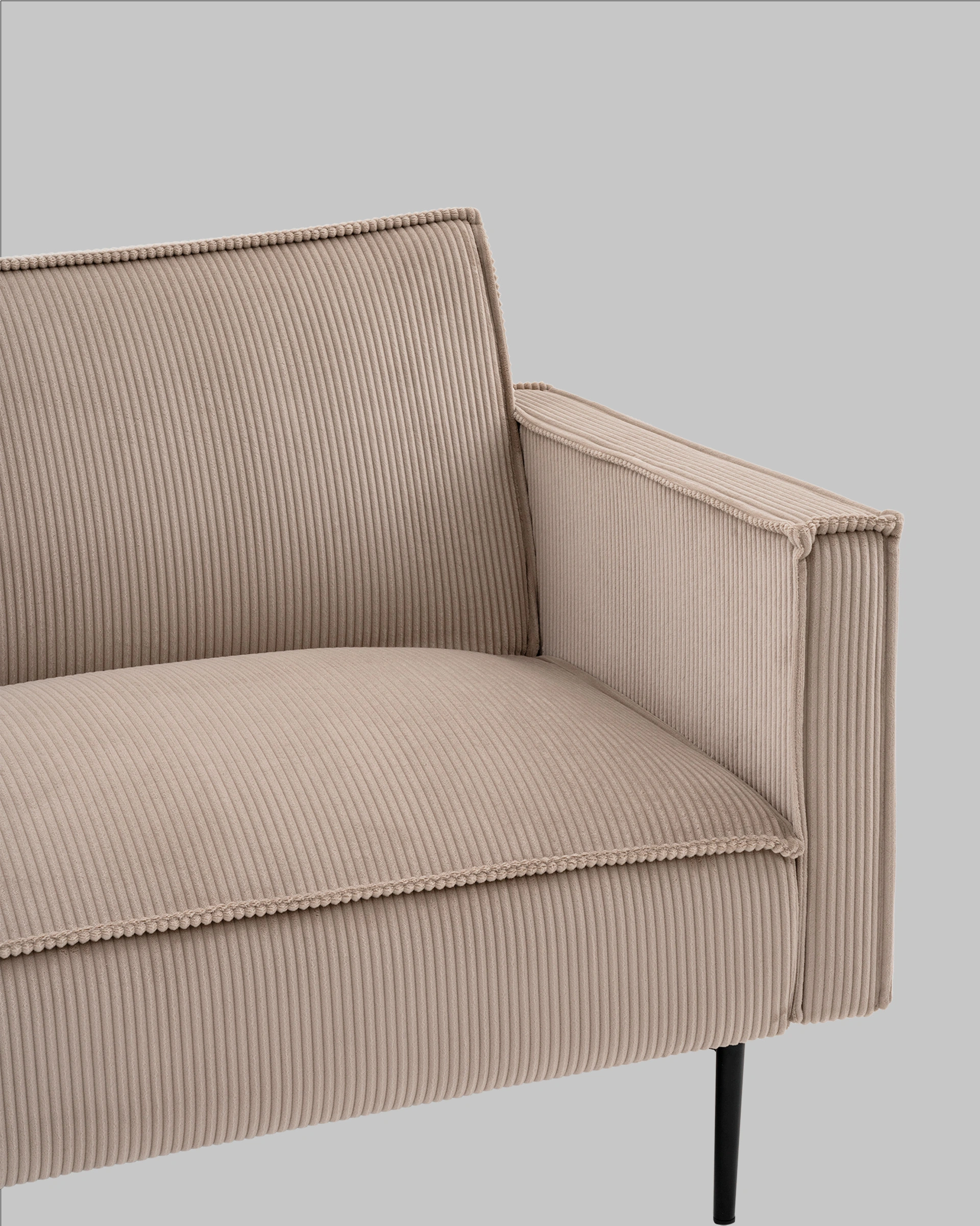 Диван прямой Кассель велюр рельефный бежевый