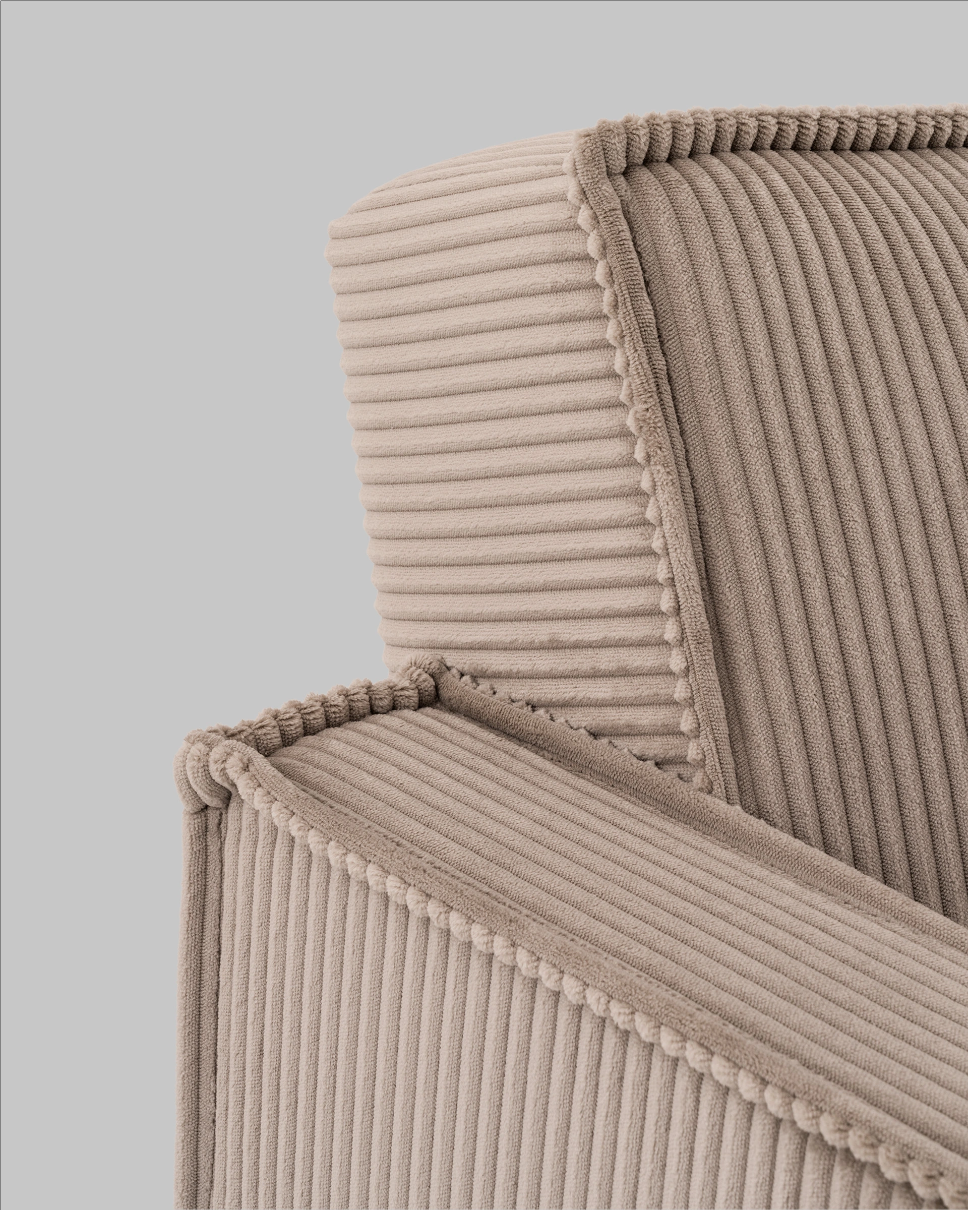 Диван прямой Кассель велюр рельефный бежевый