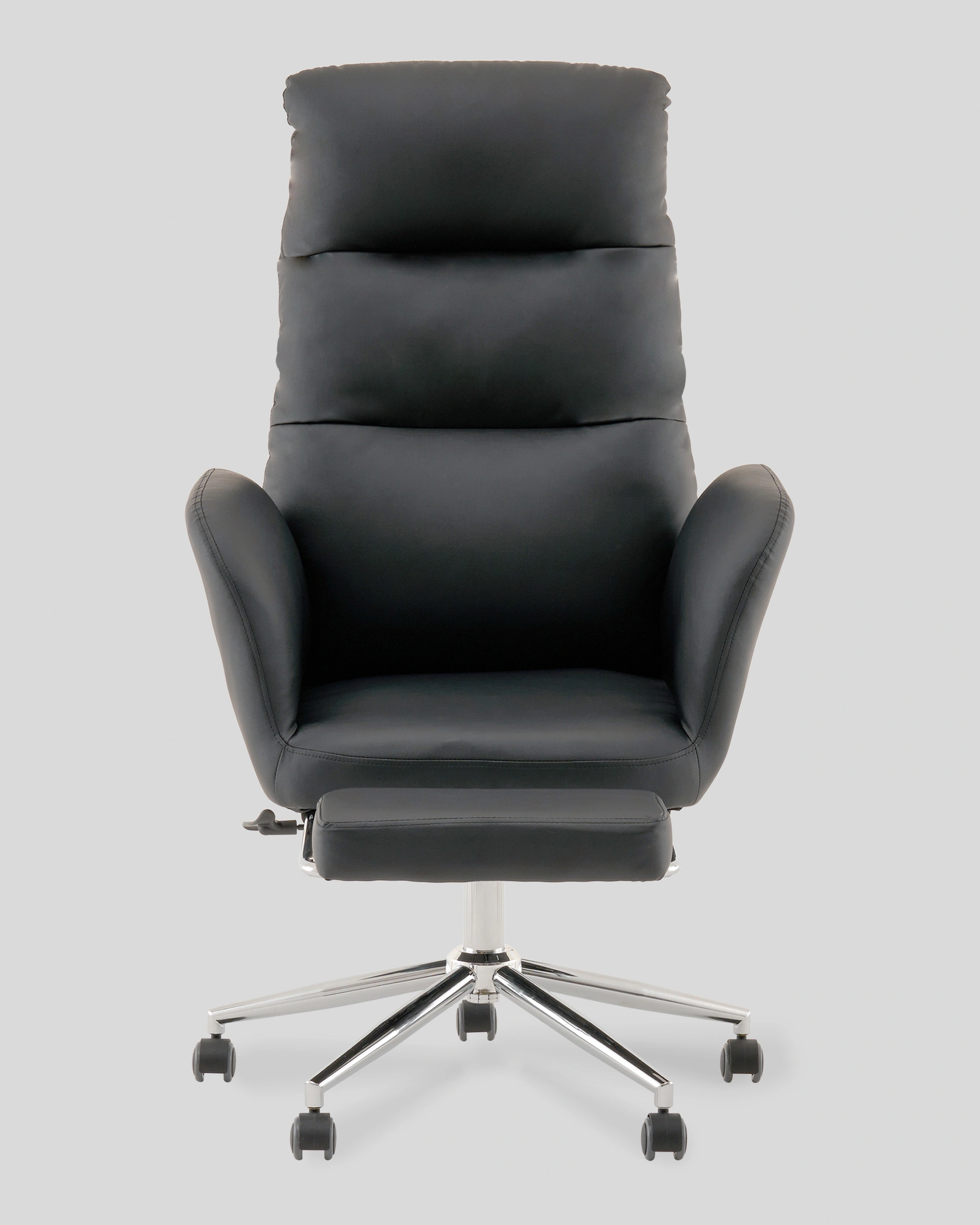 Кресло руководителя TopChairs Solid с оттоманкой черный