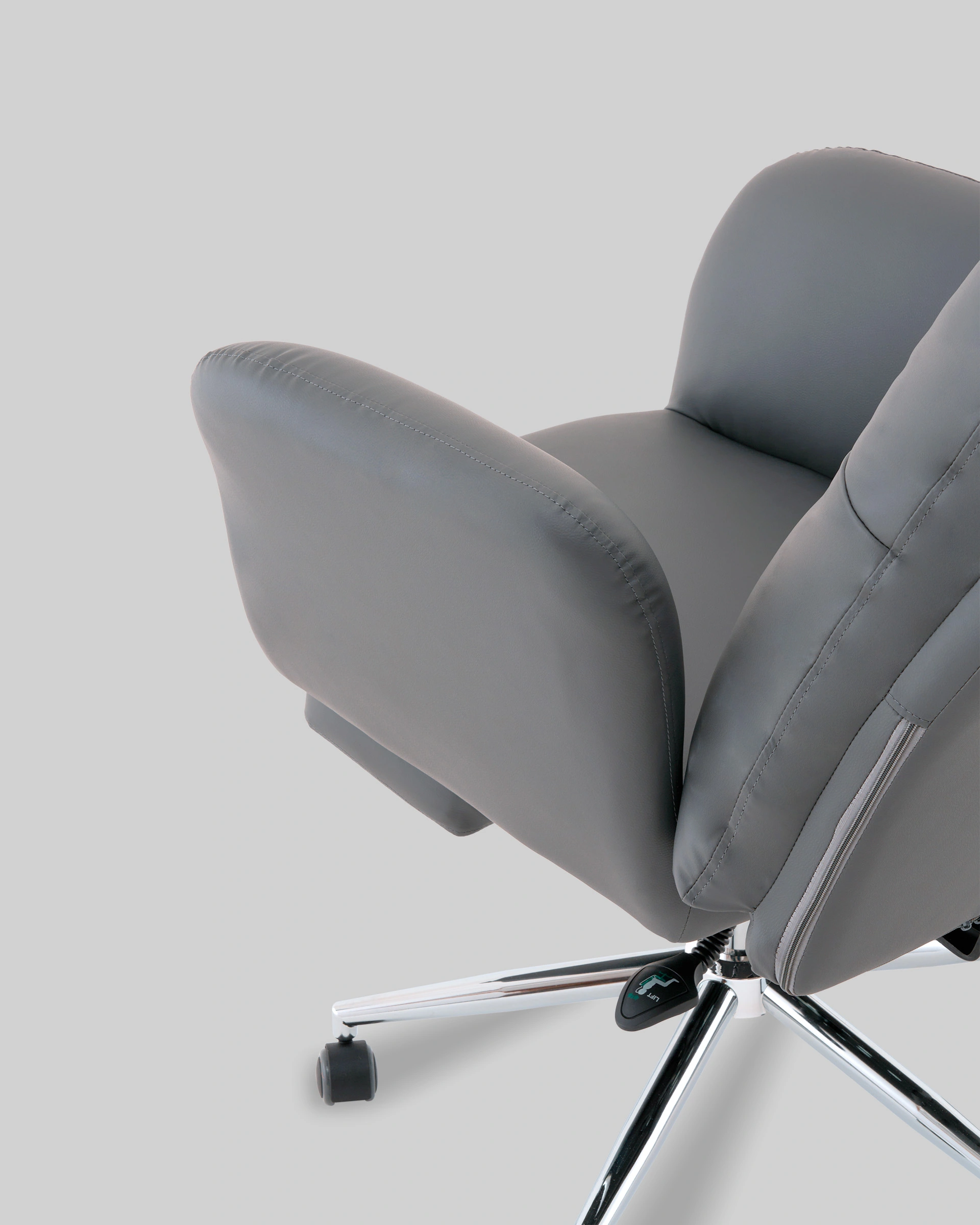 Кресло руководителя TopChairs Solid с оттоманкой серый