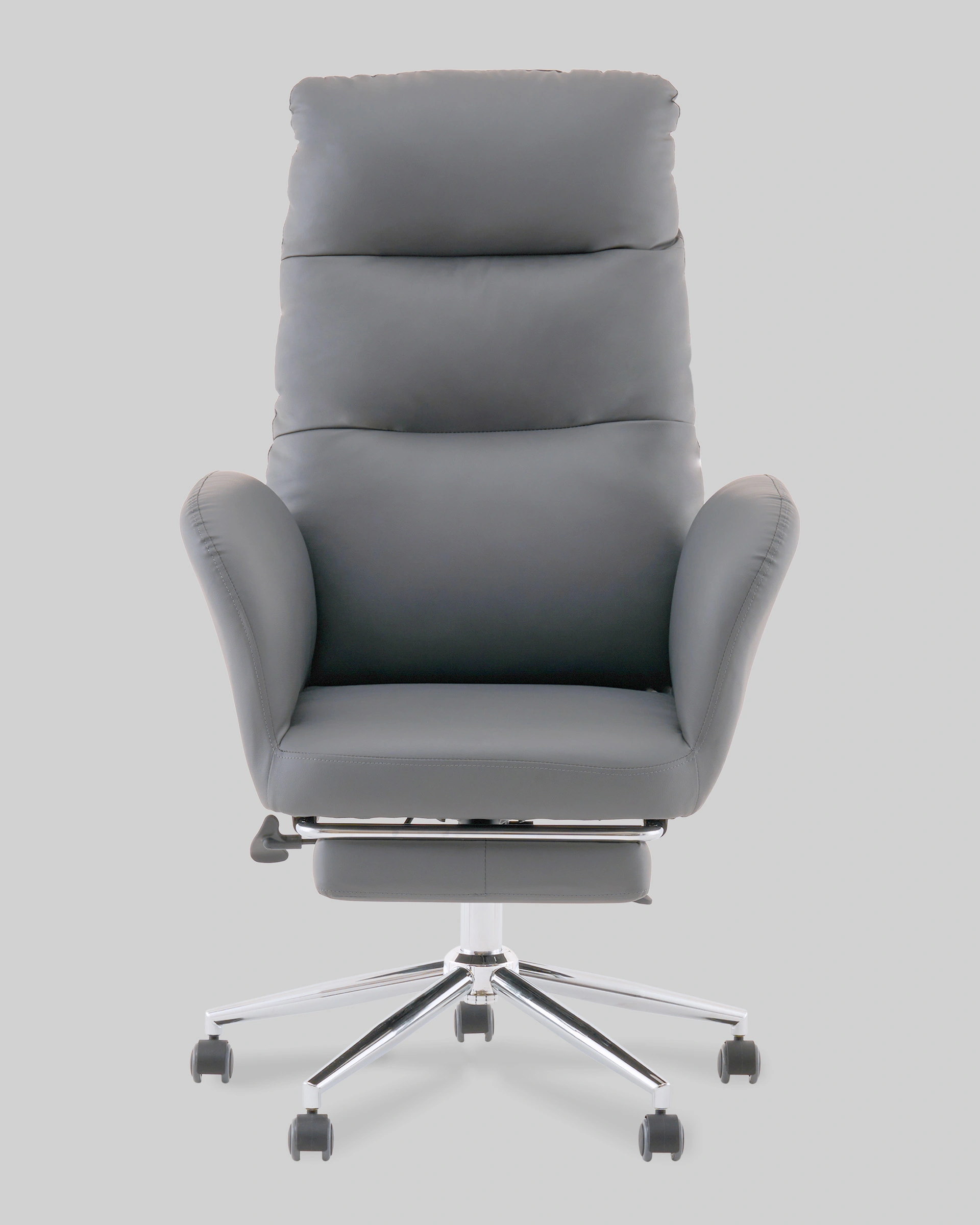Кресло руководителя TopChairs Solid с оттоманкой серый