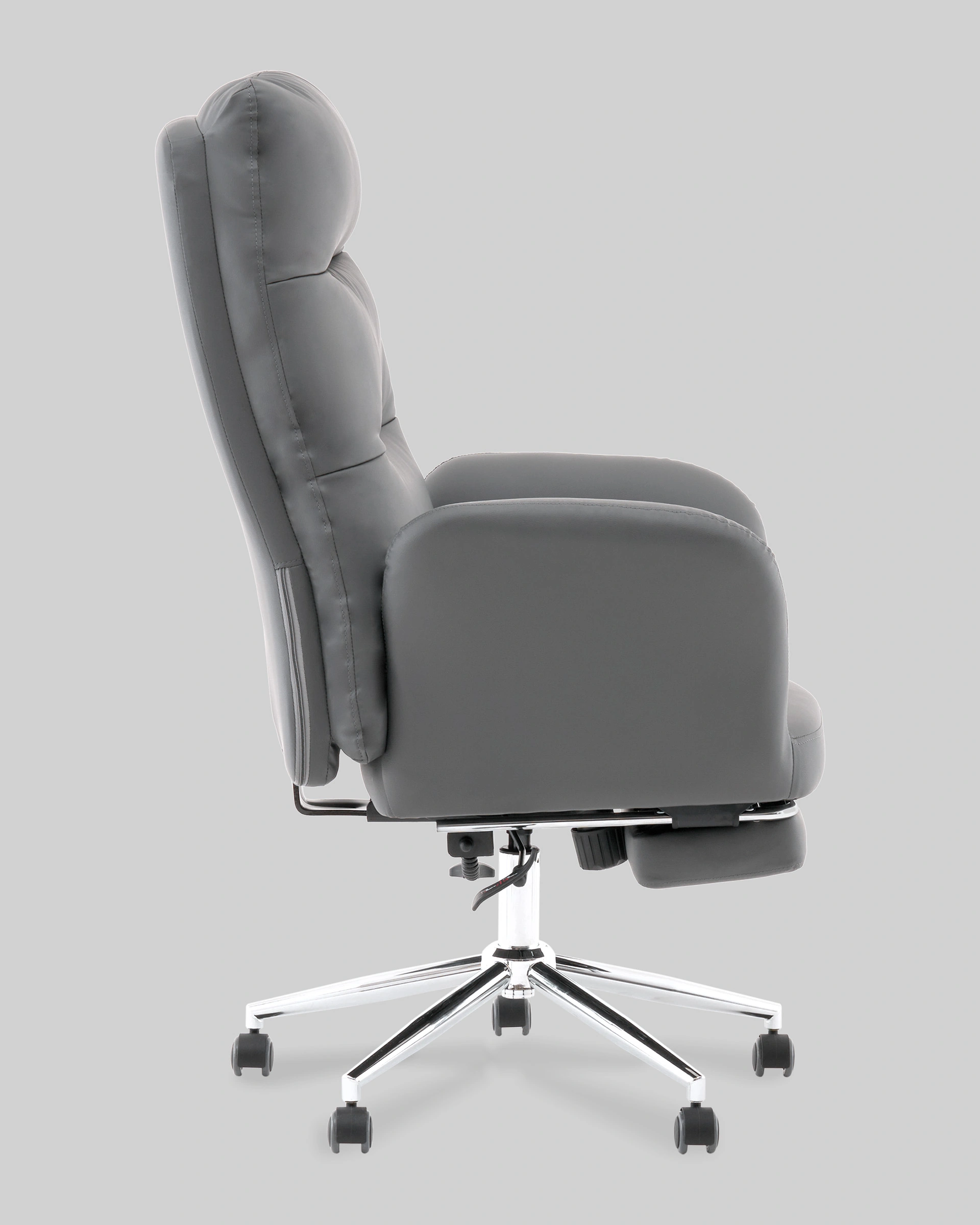 Кресло руководителя TopChairs Solid с оттоманкой серый