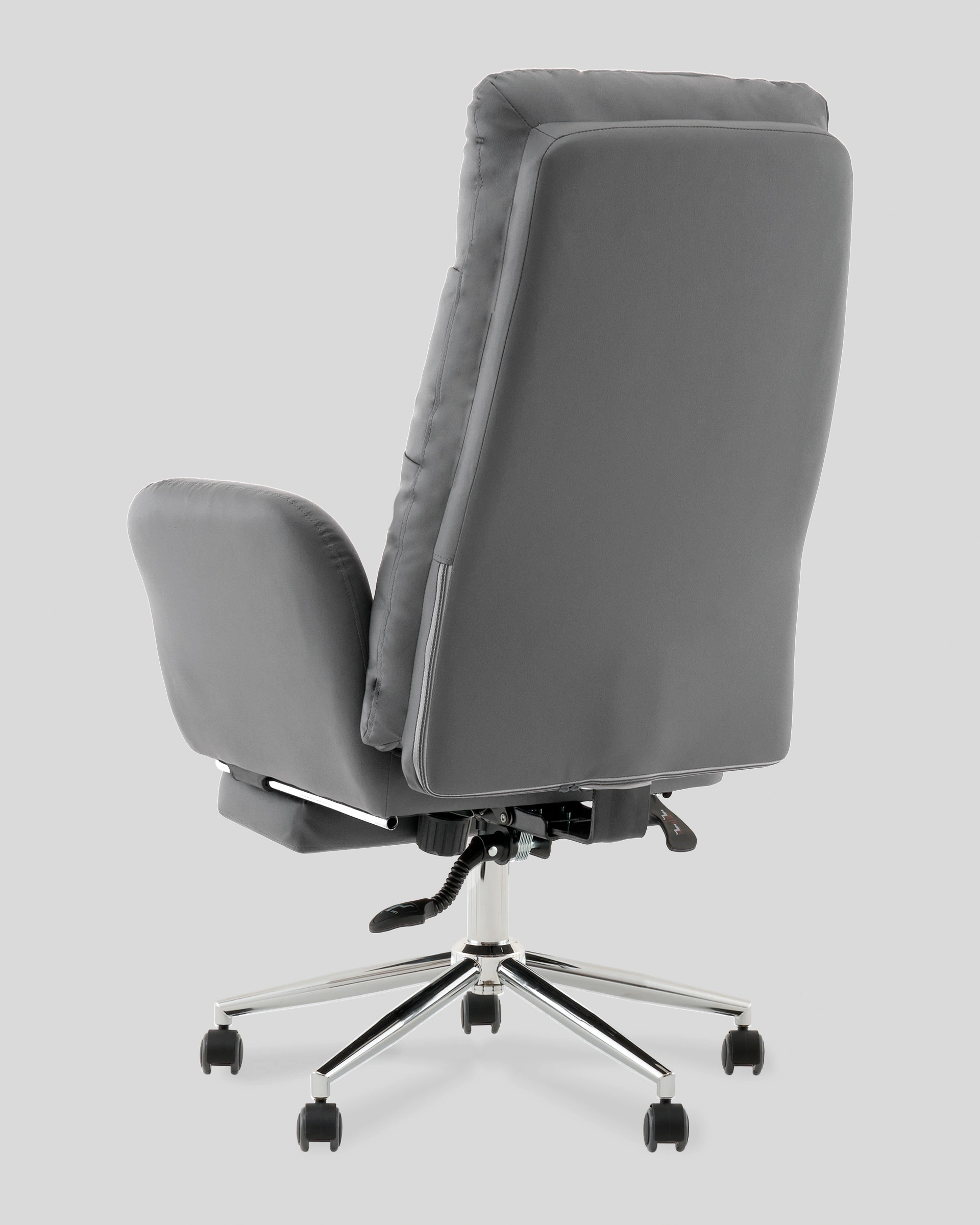 Кресло руководителя TopChairs Solid с оттоманкой серый