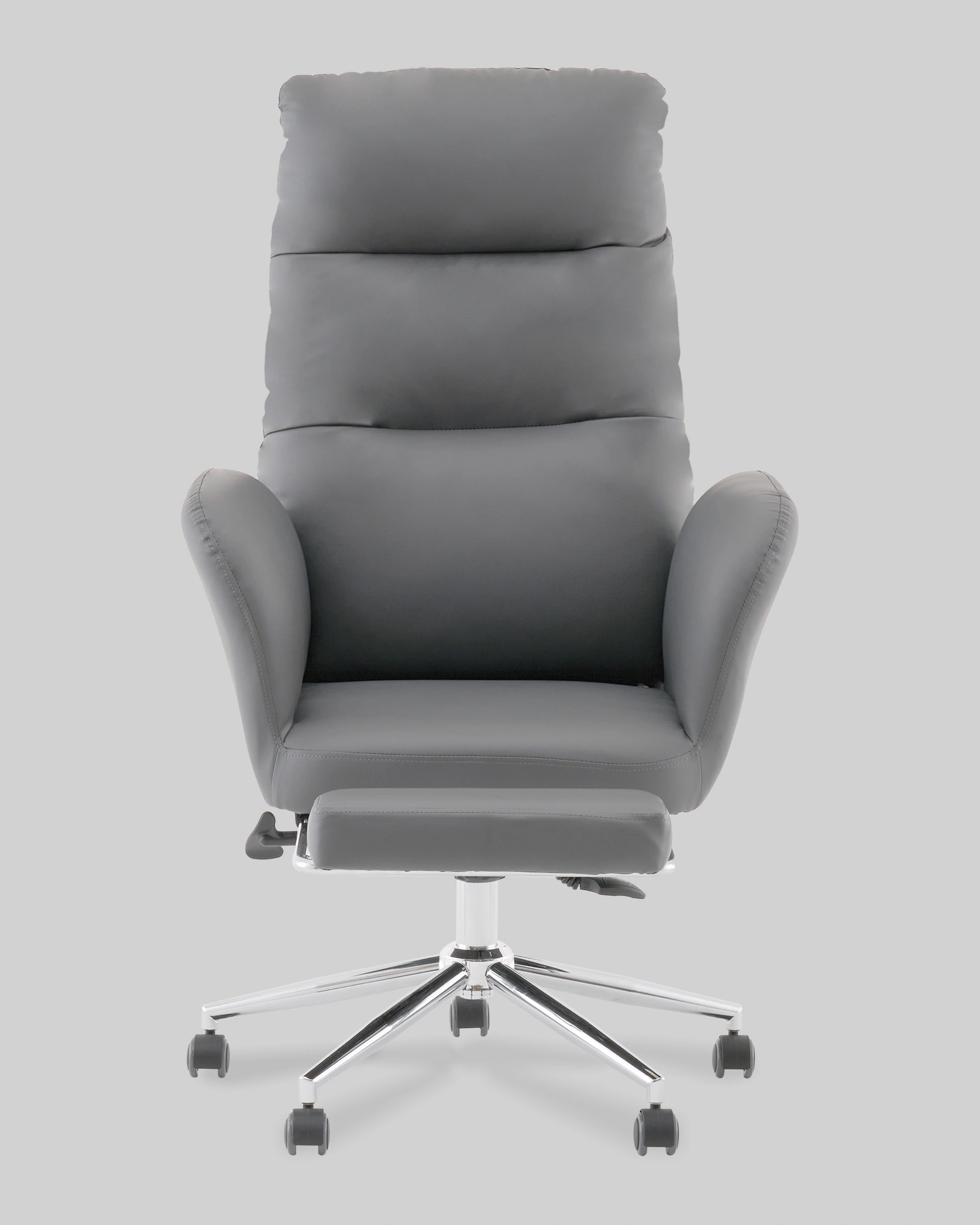 Кресло руководителя TopChairs Solid с оттоманкой серый