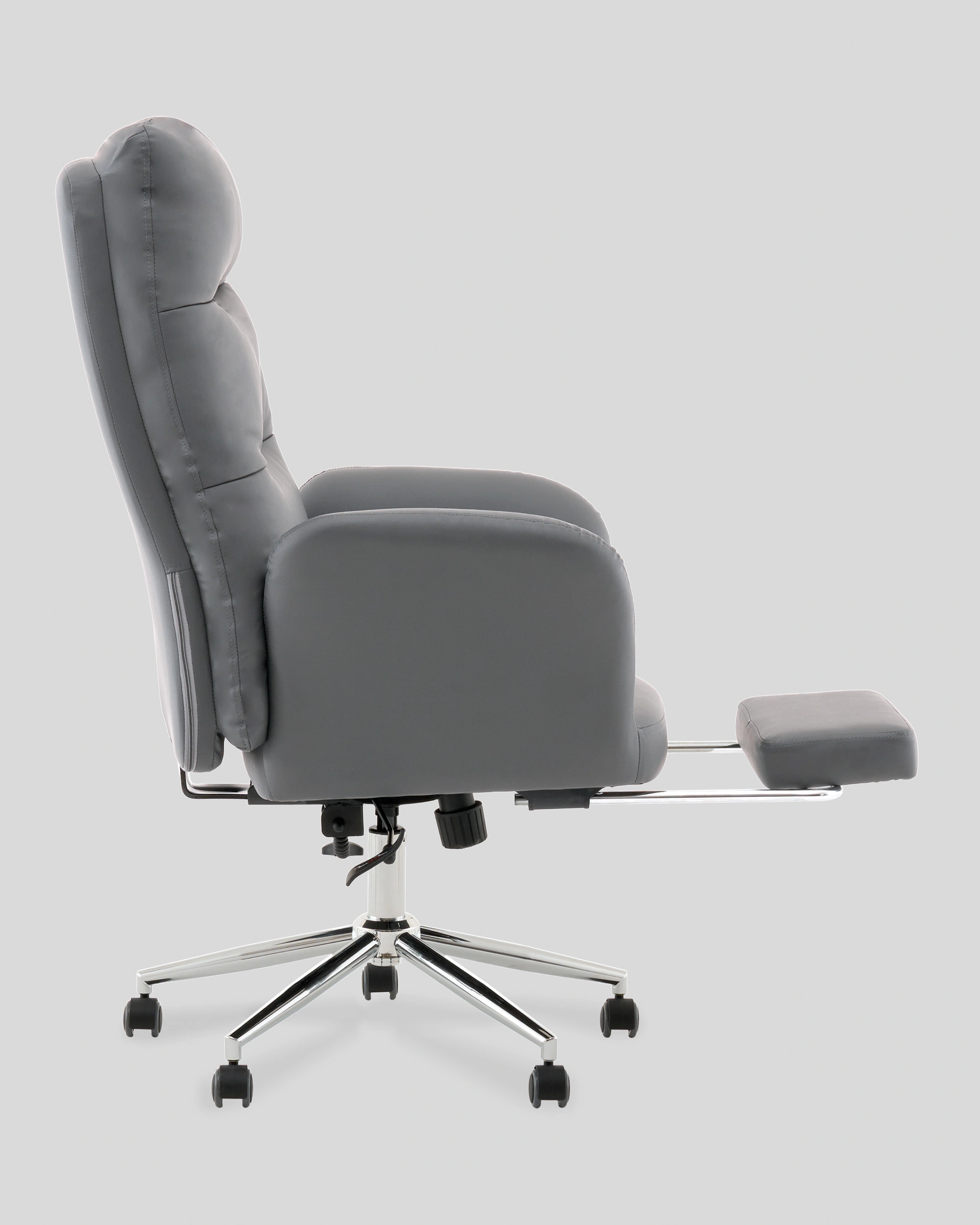 Кресло руководителя TopChairs Solid с оттоманкой серый