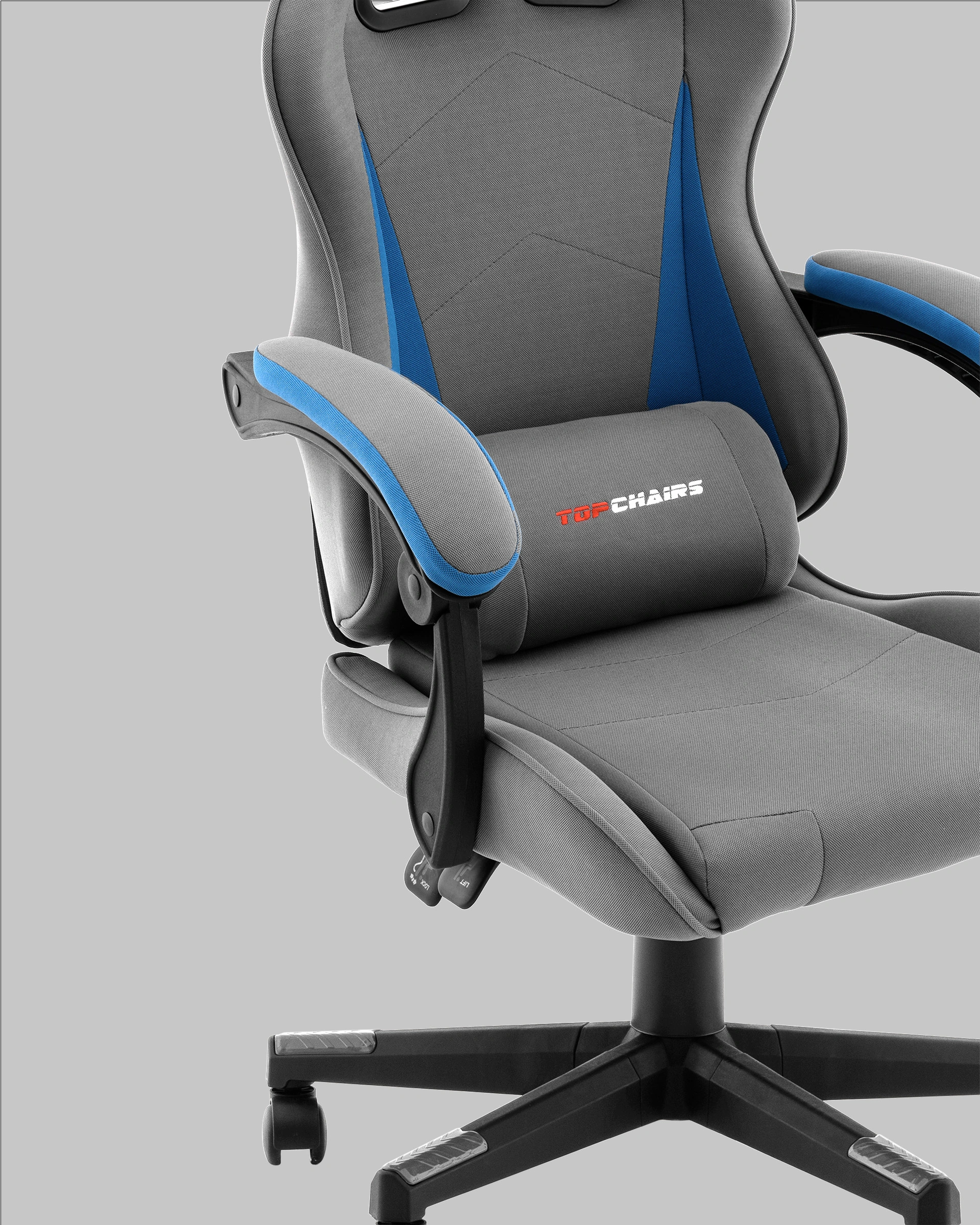 Кресло спортивное TopChairs Phantom серо-голубой