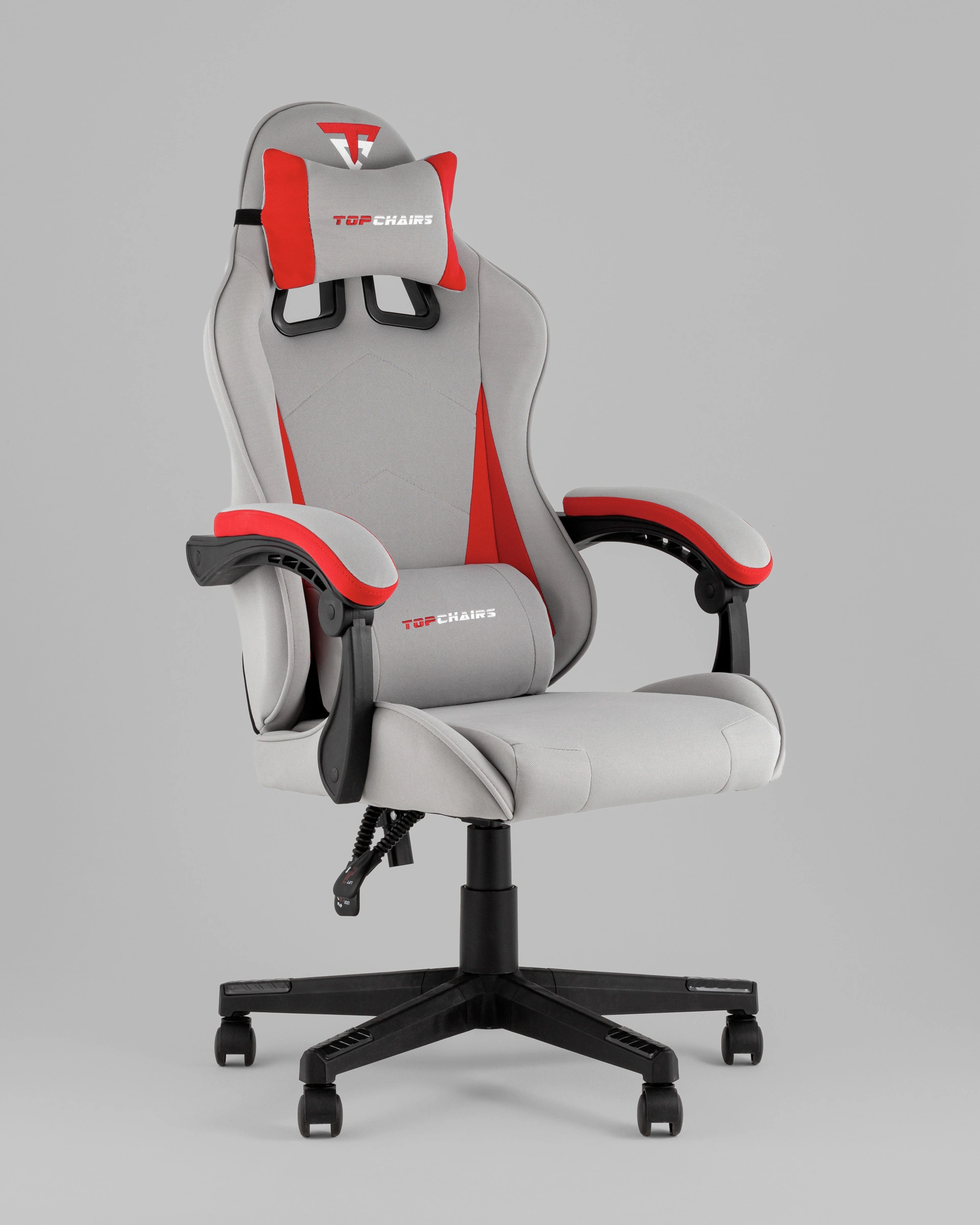 Кресло спортивное TopChairs Phantom ткань серо-красный