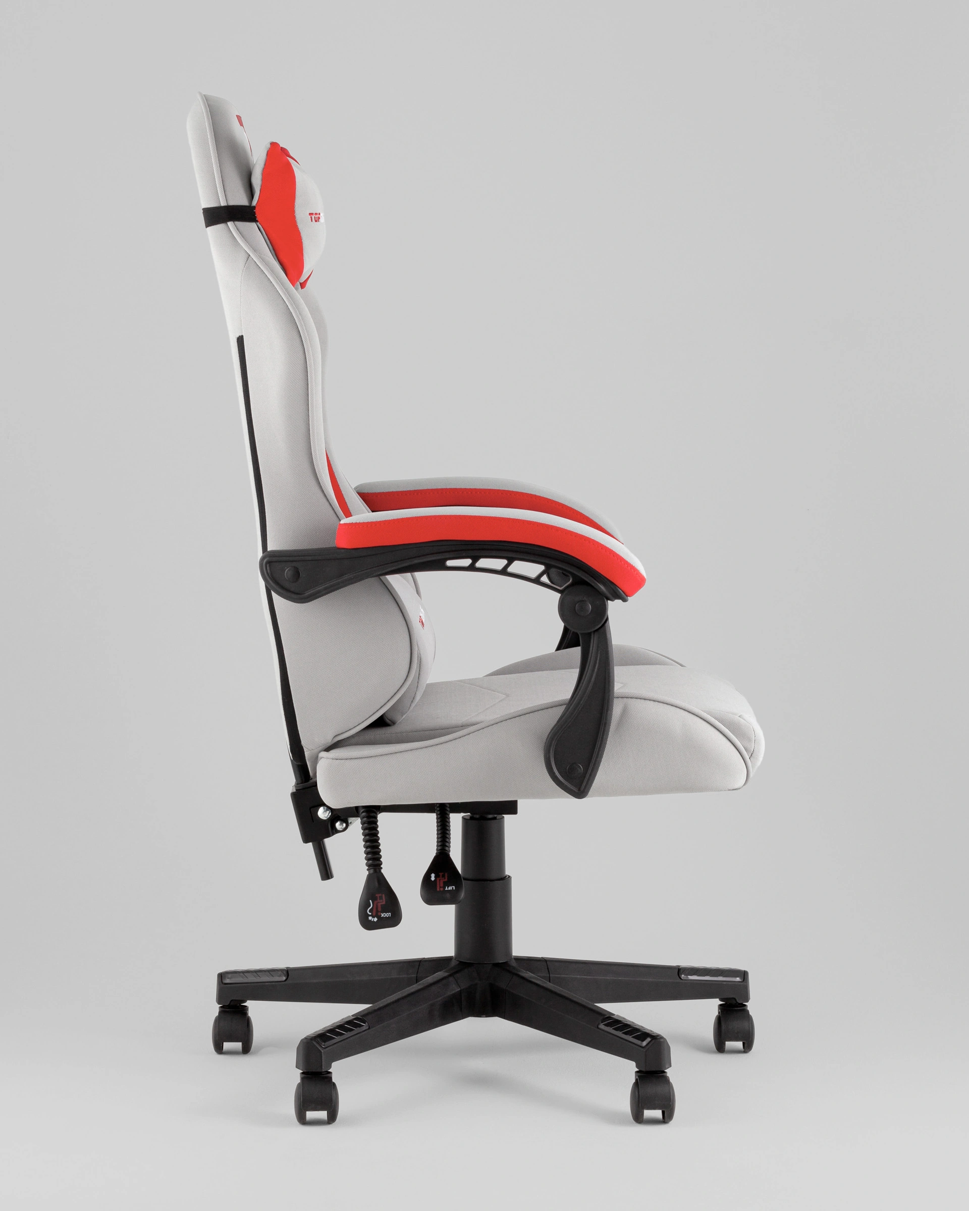 Кресло спортивное TopChairs Phantom ткань серо-красный