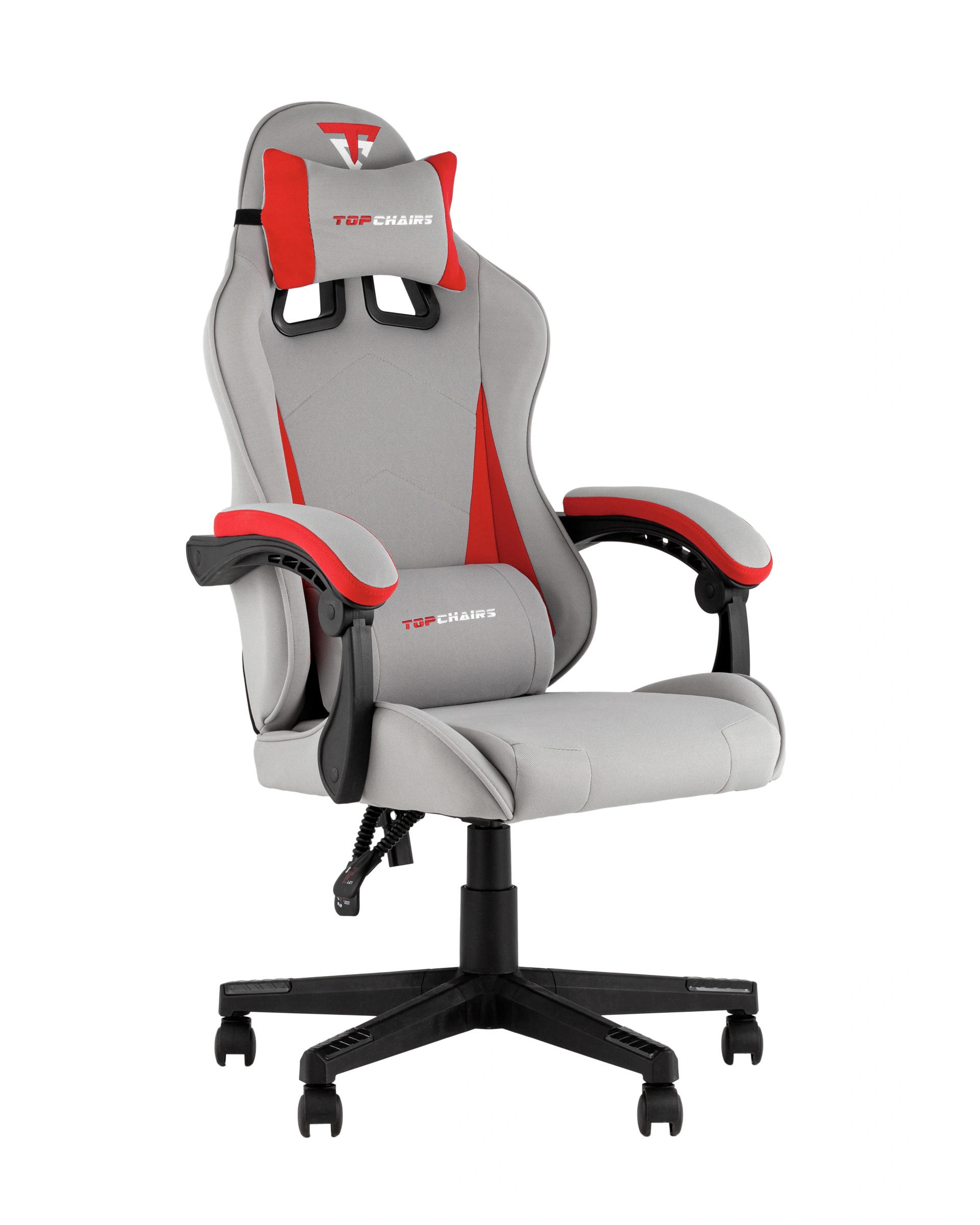 Кресло спортивное TopChairs Phantom ткань серо-красный – купить за ...