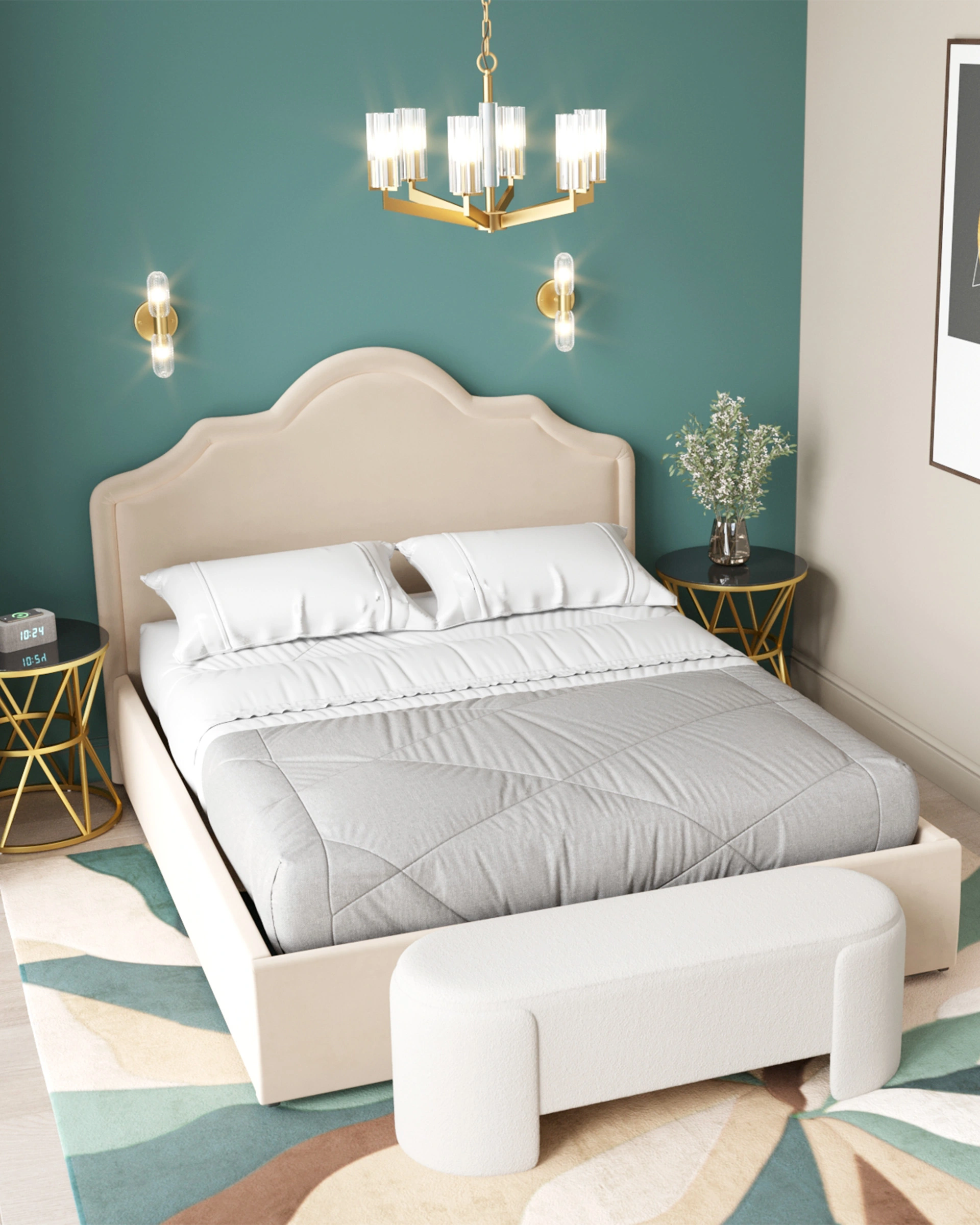 Банкетка Taks букле белый