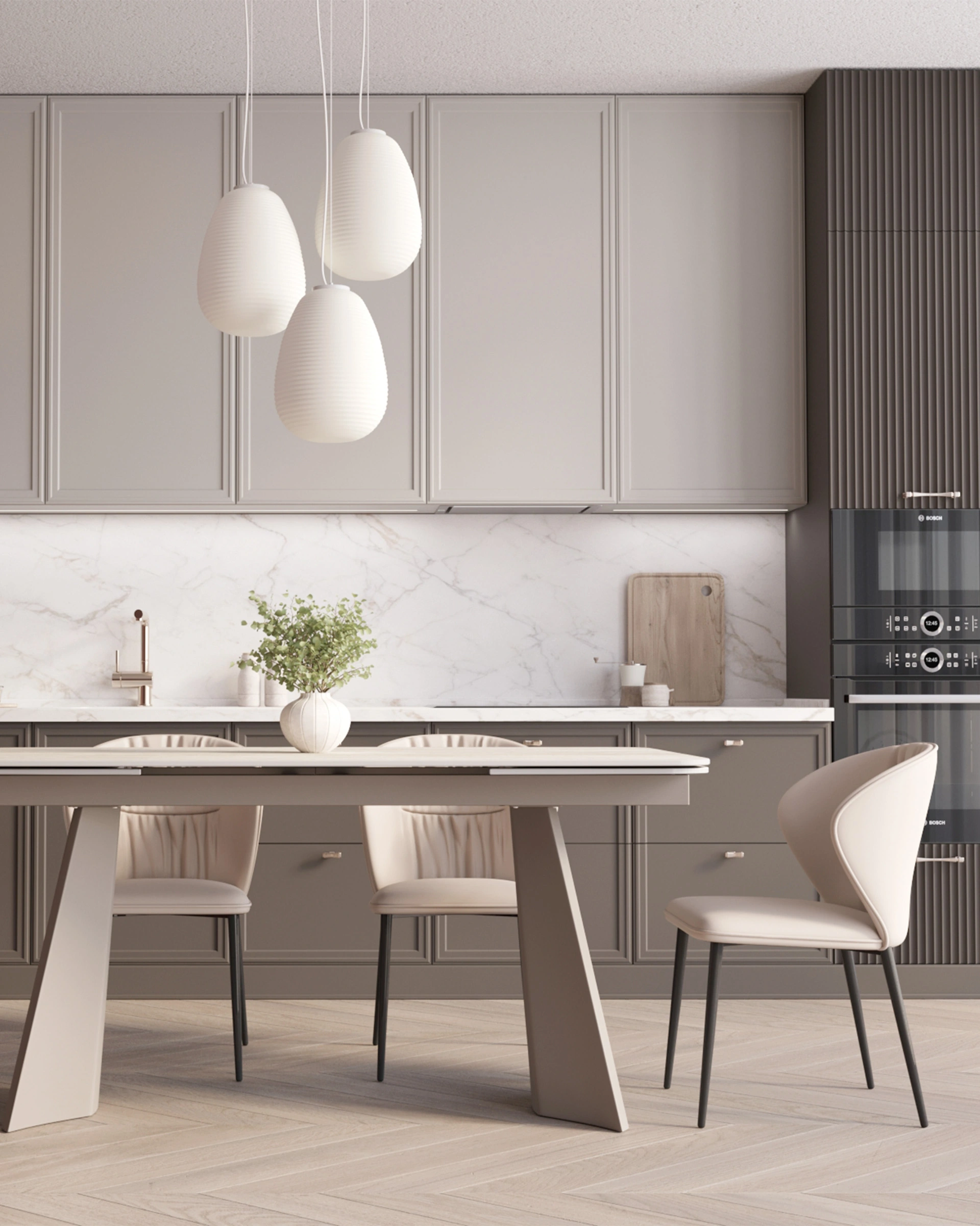 Стол обеденный Eliora 160-240*90 серая керамика