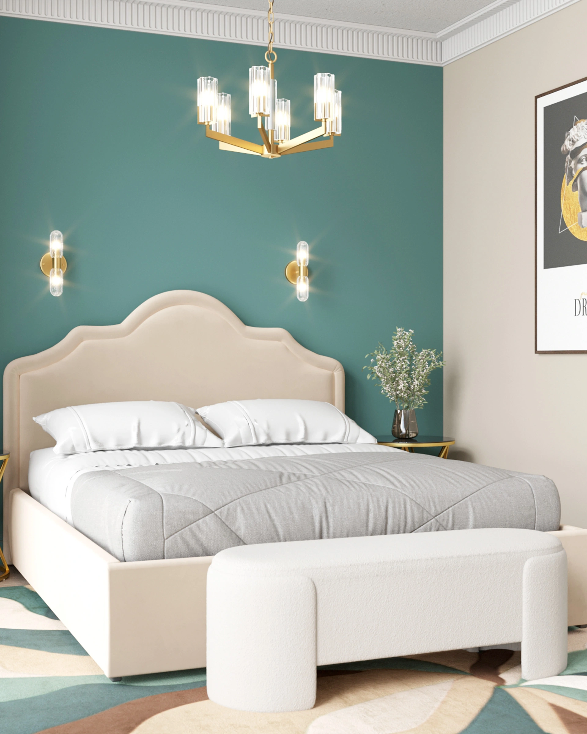 Банкетка Taks букле белый