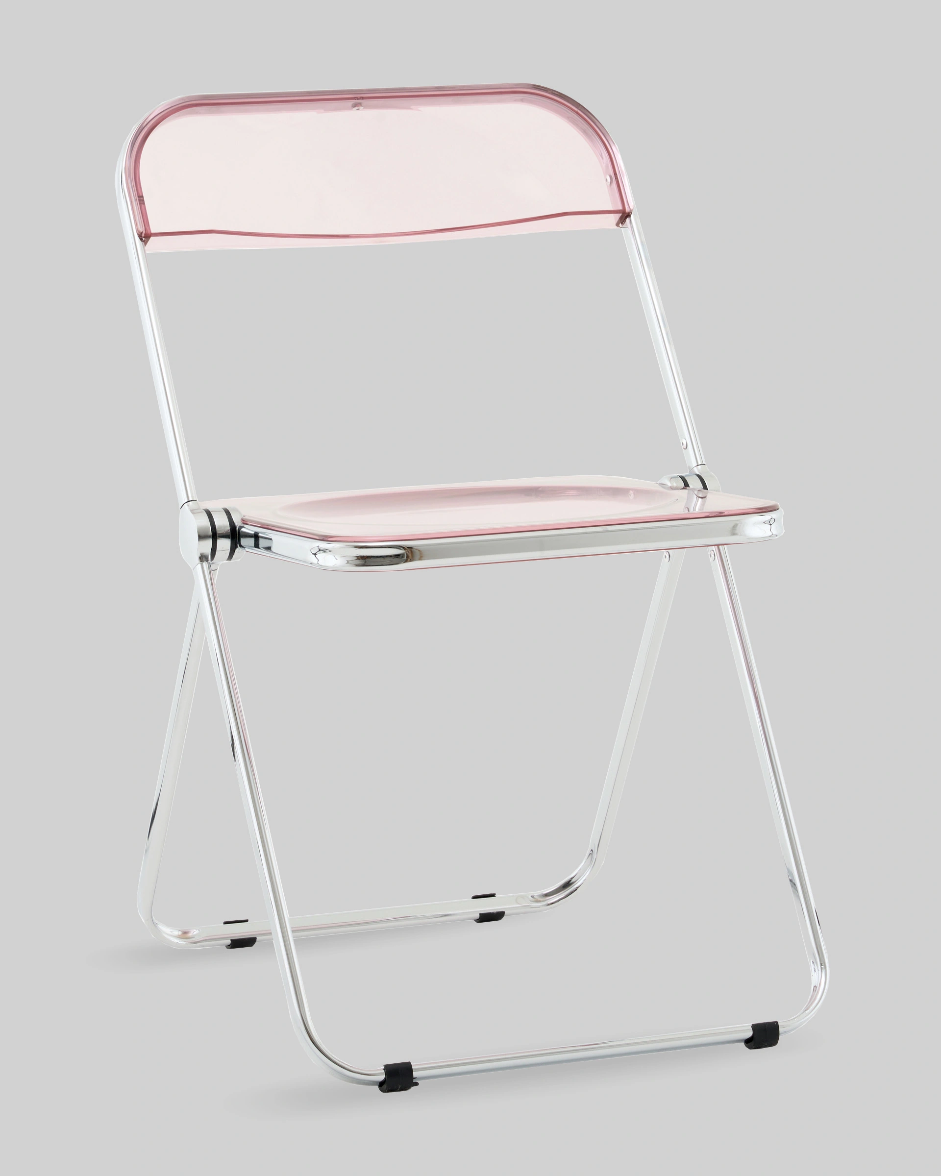 Стул Fold Pink складной розовый прозрачный пластиковый