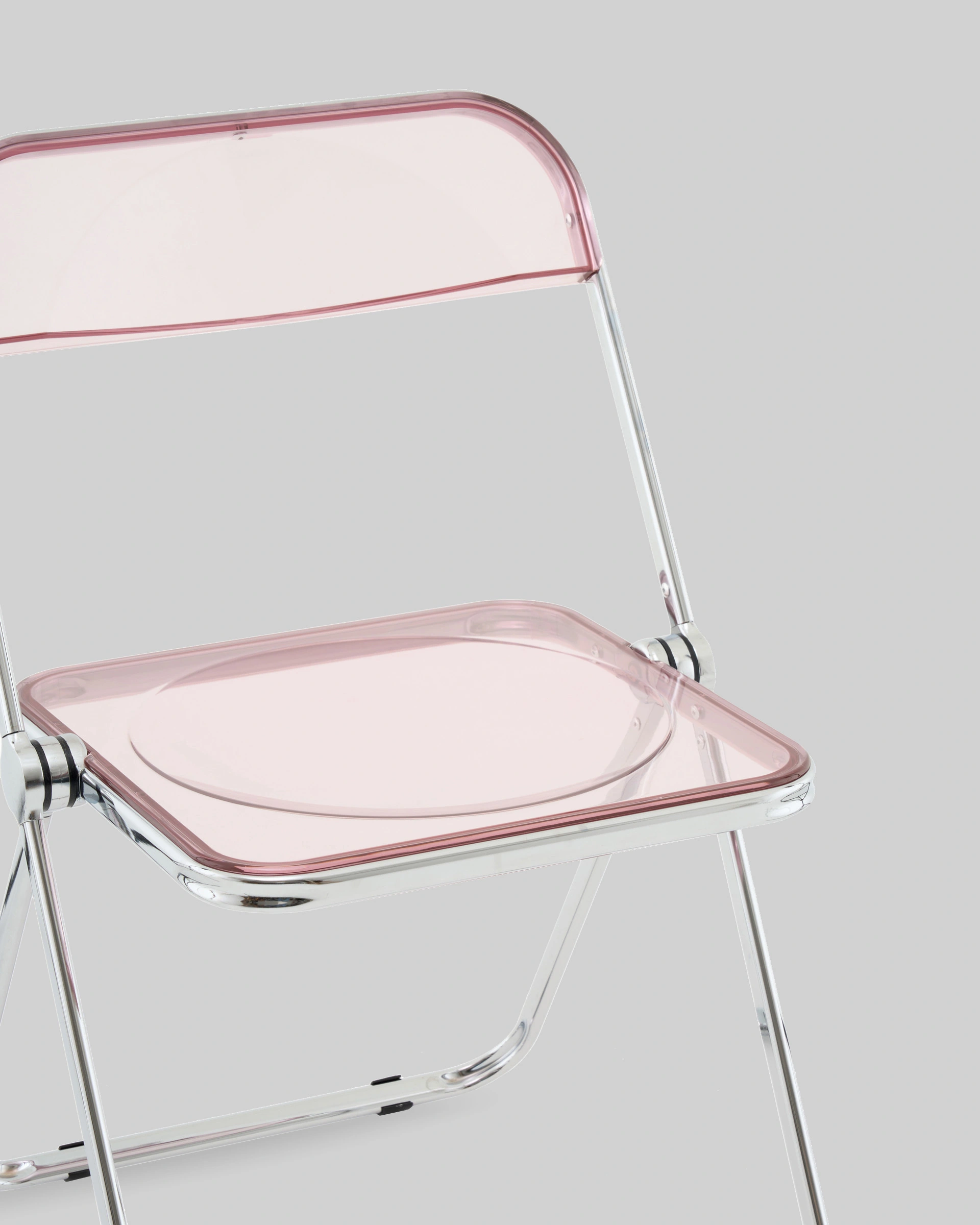 Стул Fold Pink складной розовый прозрачный пластиковый