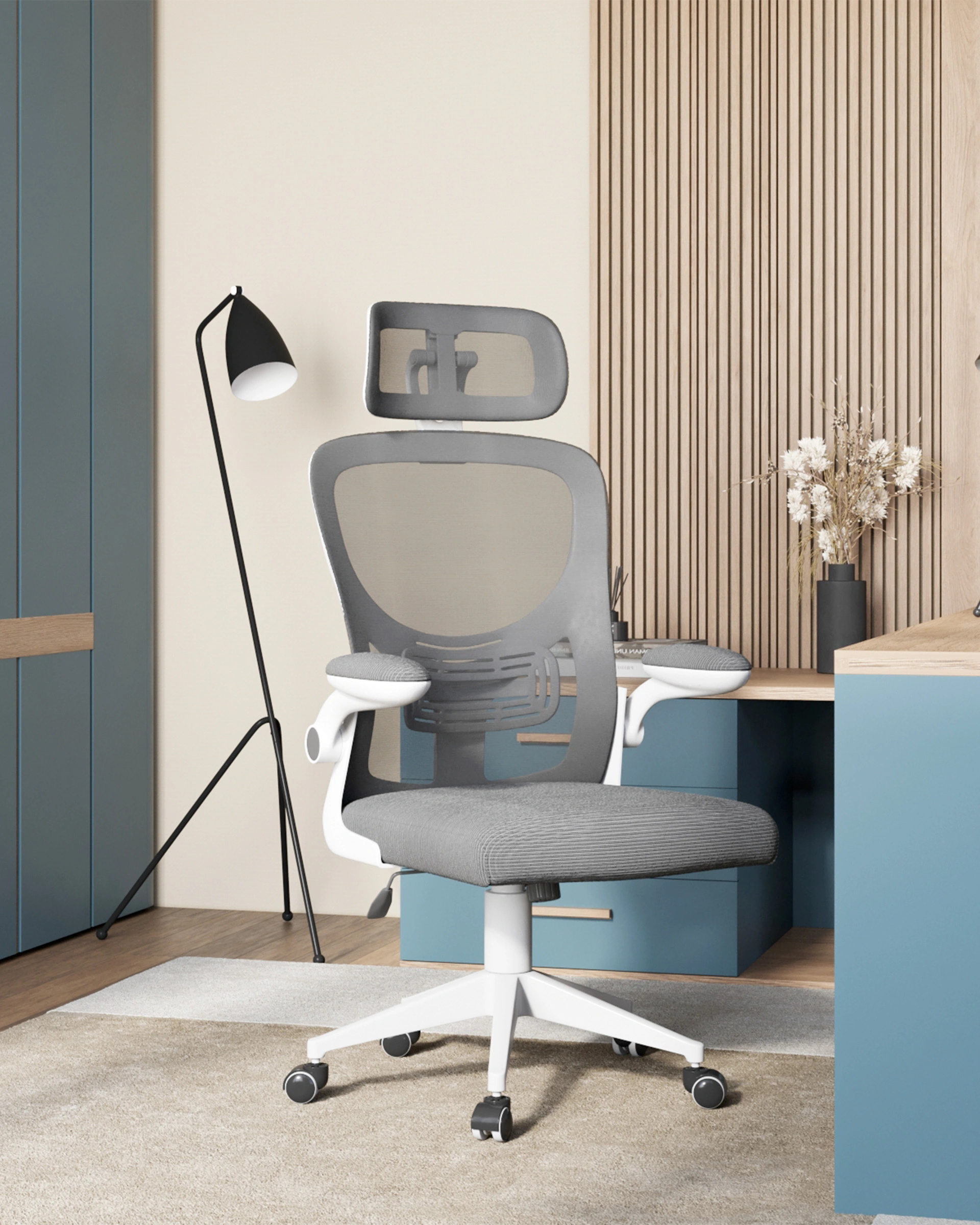 Кресло офисное TopChairs Airone серый ткань