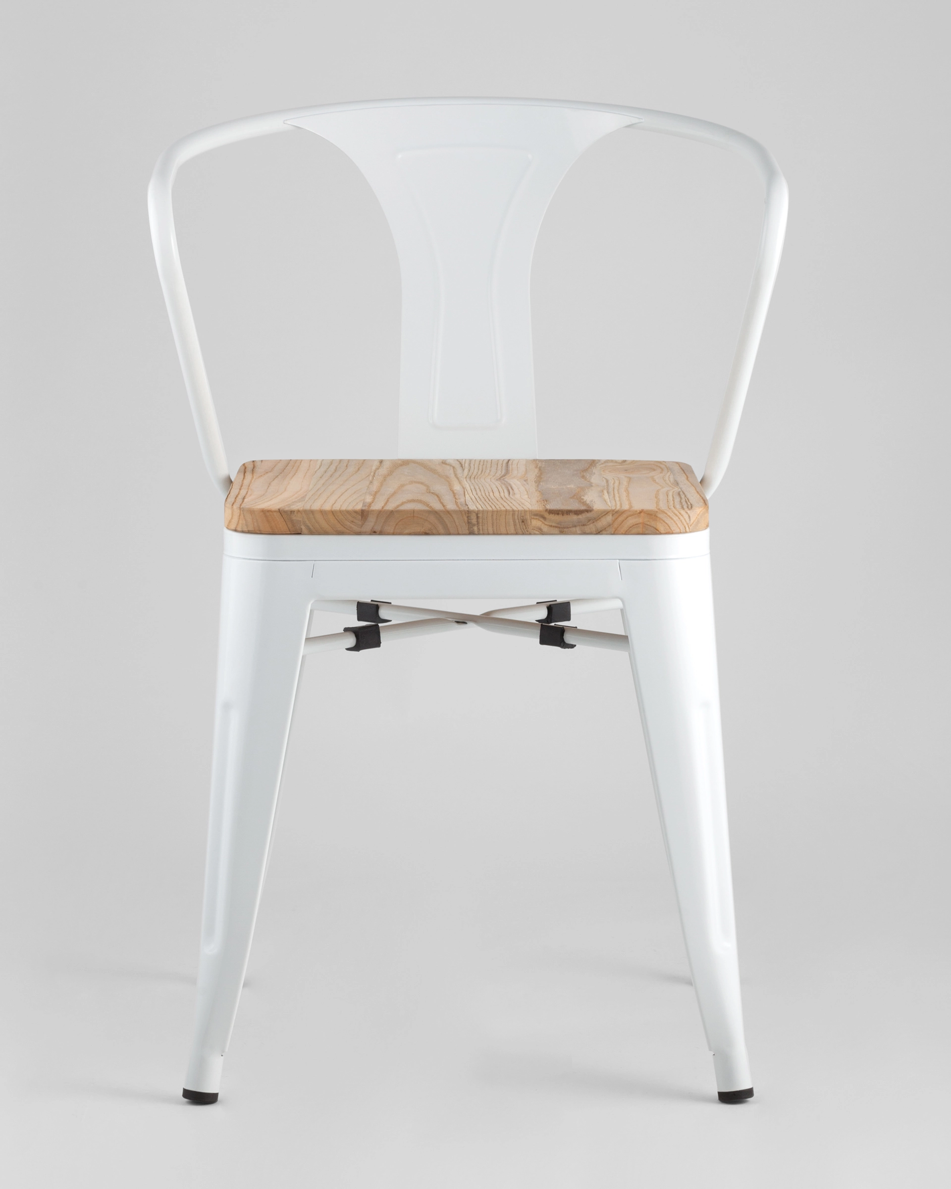 Стул TOLIX ARM WOOD белый глянцевый + светлое дерево 4 шт.