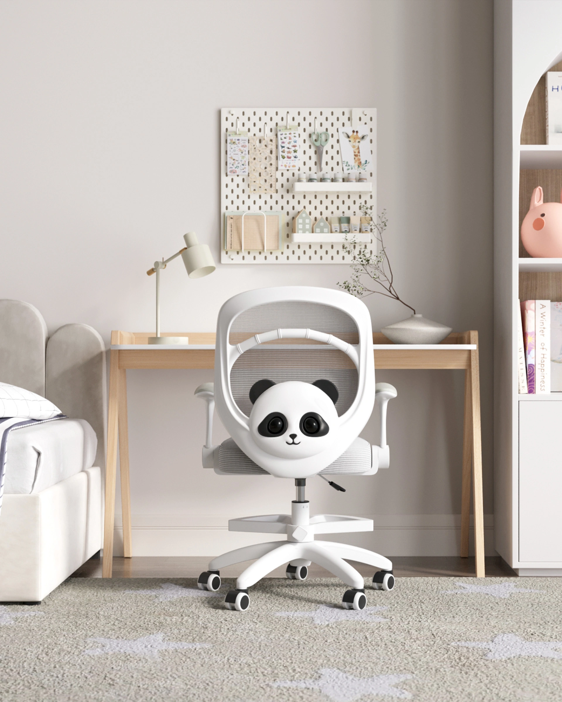 Кресло компьютерное детское TopChairs Panda серый