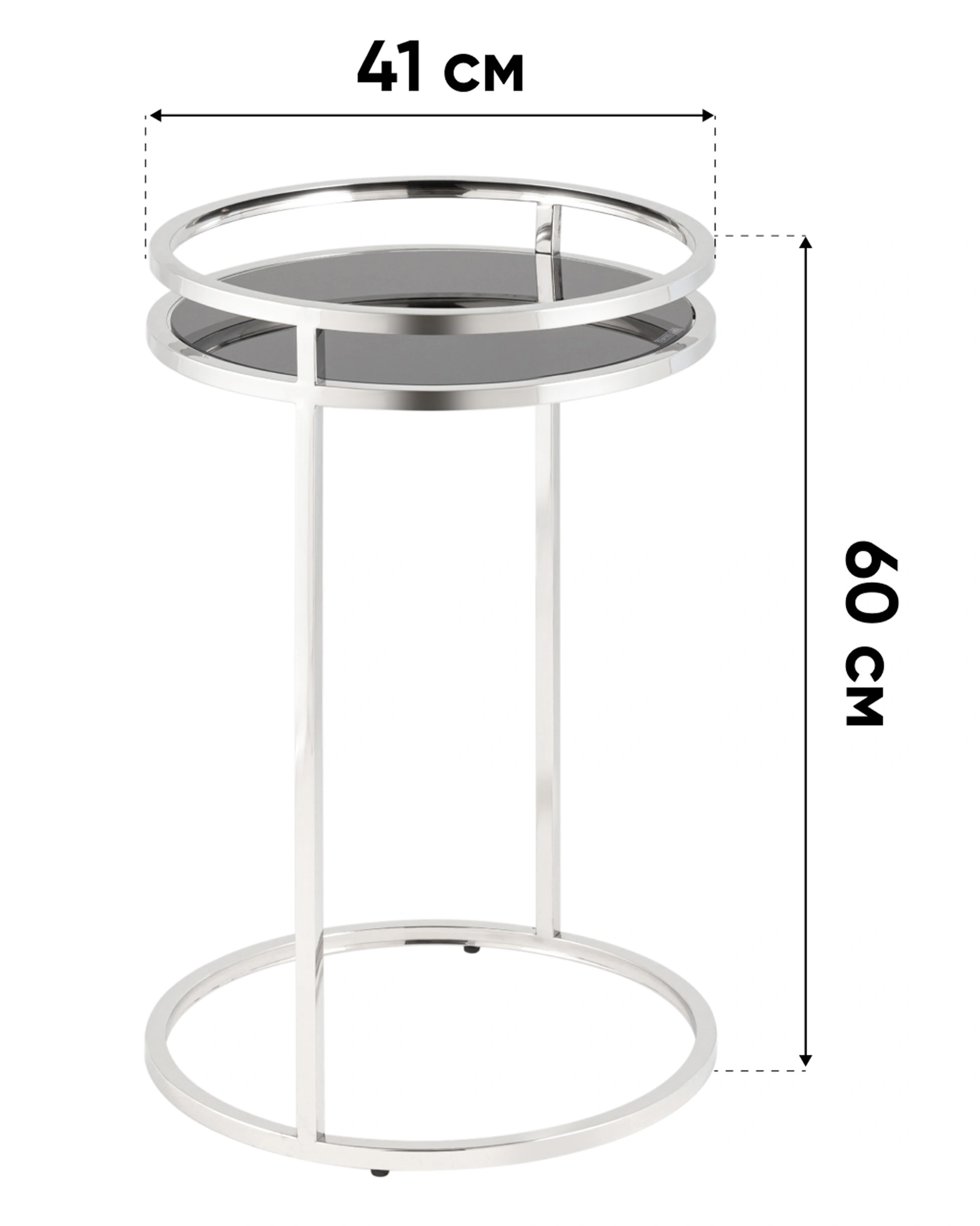 Журнальный столик Гестия 41*60 см серебро
