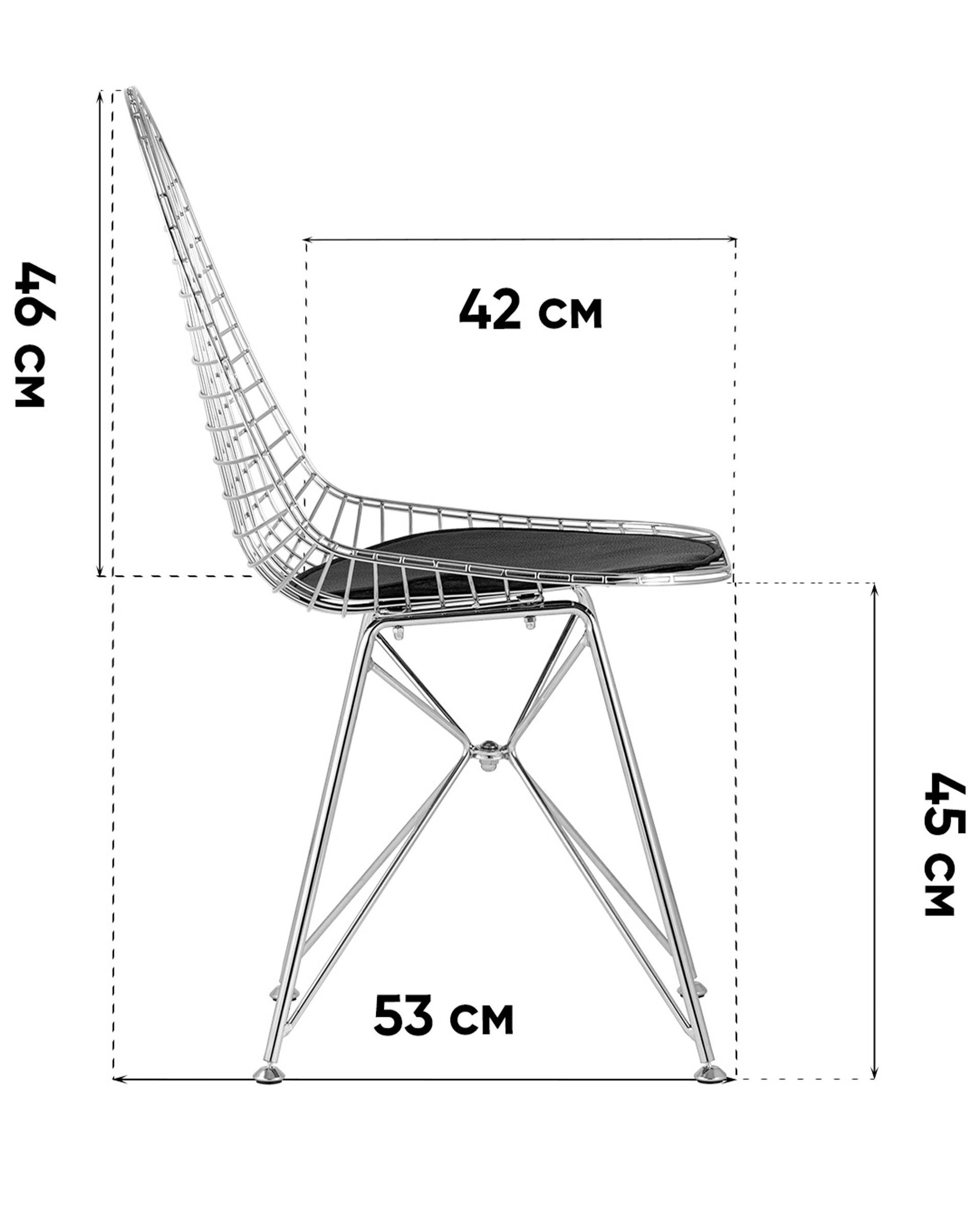 Стул обеденный Eiffel золотой с белой подушкой 2 шт