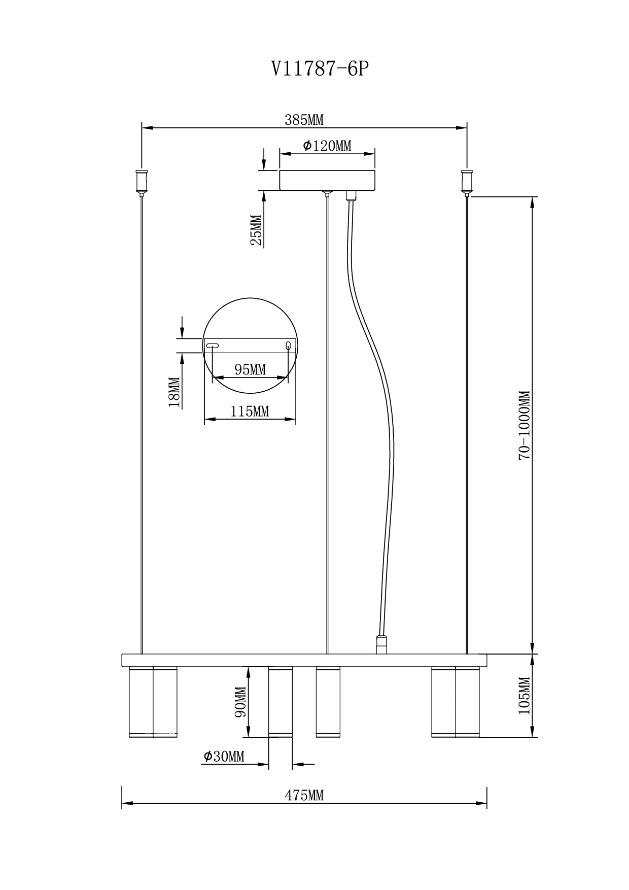 Люстра подвесная Moderli V11787-6P Sofina