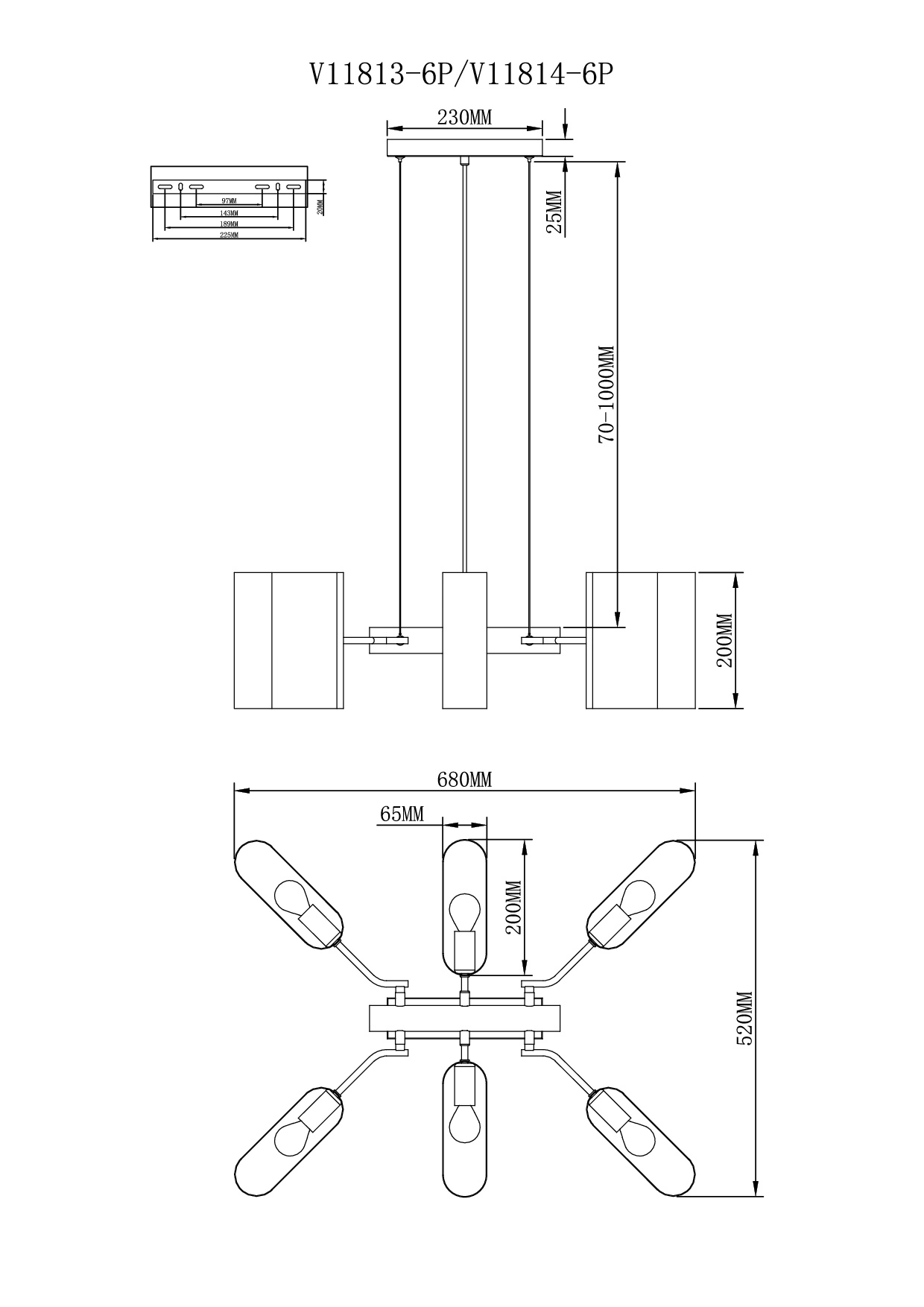 Люстра подвесная Moderli V11814-6P Metalicana