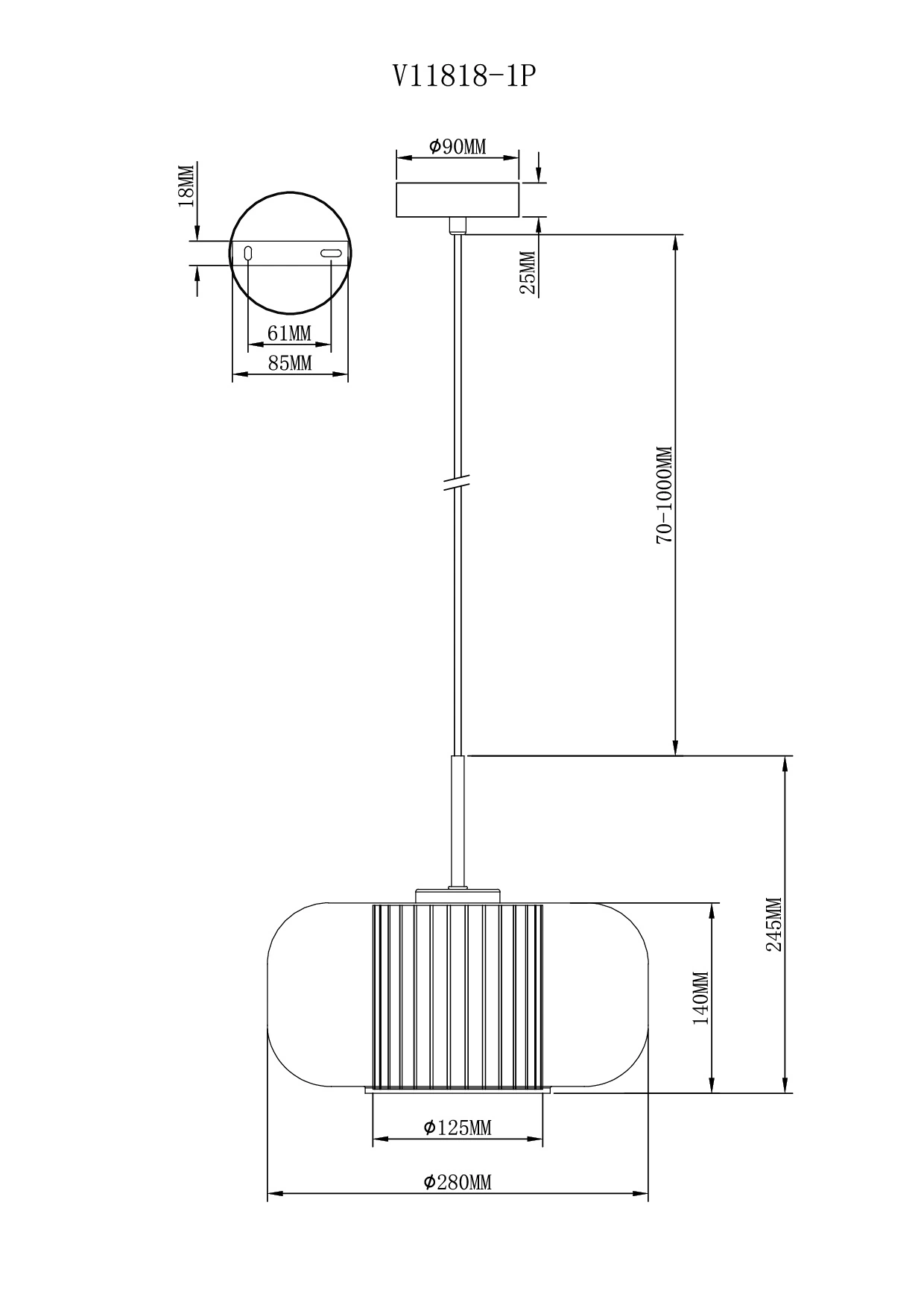 Светильник подвесной Moderli V11818-1P Ember