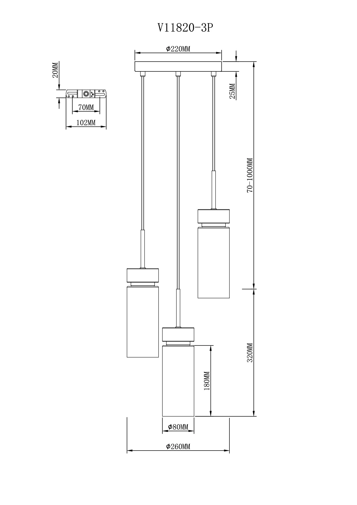 Светильник подвесной Moderli V11820-3P Almero